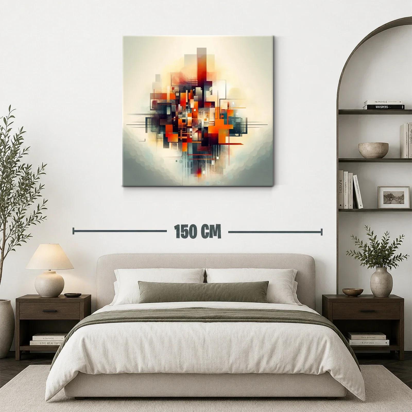 Composición Abstracta en Tonos Cálidos y Fríos — miniatura 3