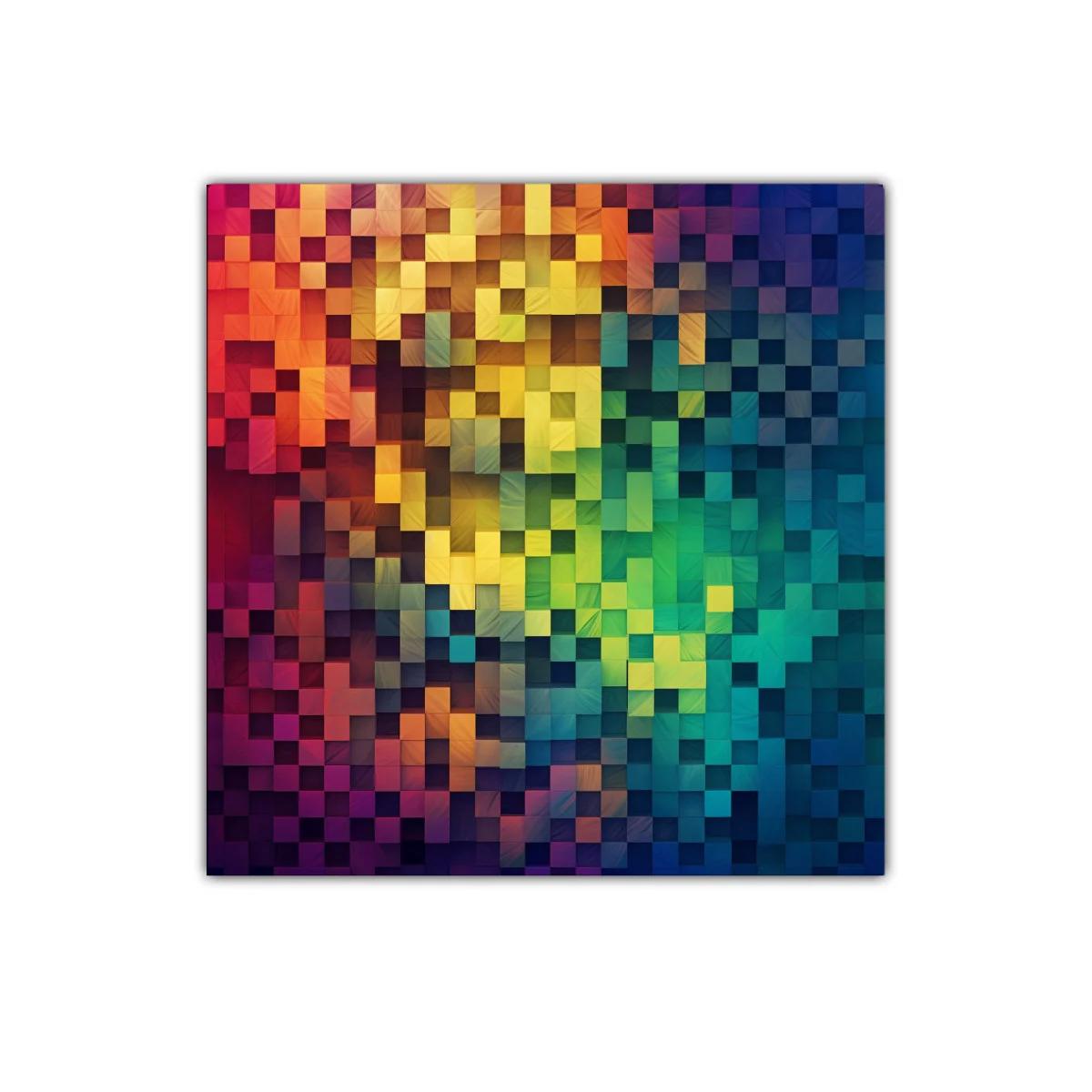 Cuadro de mosaico abstracto en paleta vibrante de colores