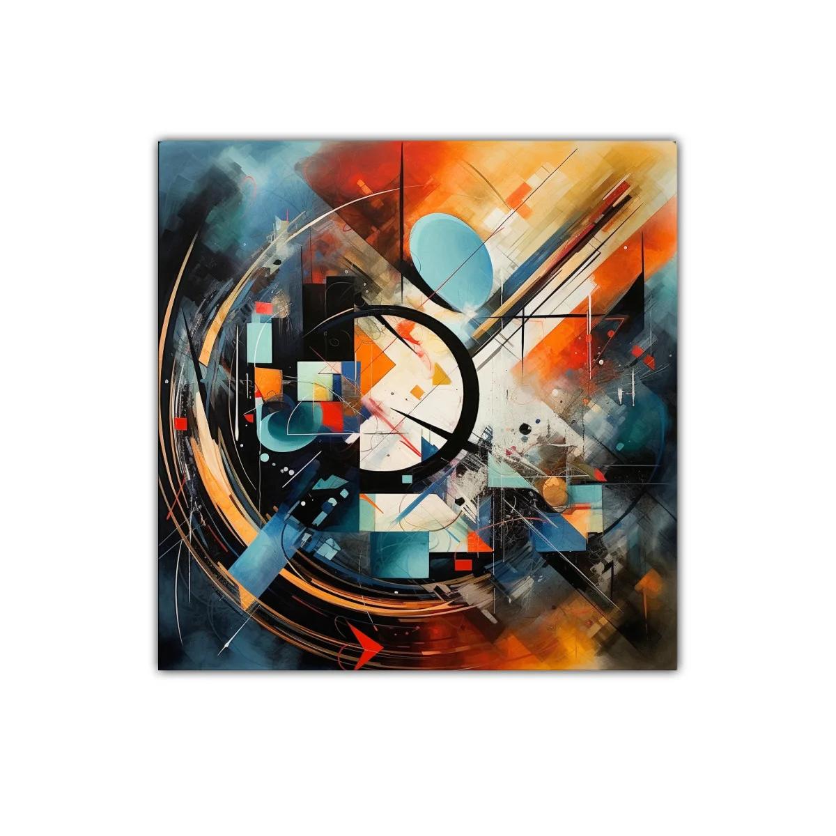 Composición abstracta con formas geométricas y colores vivos