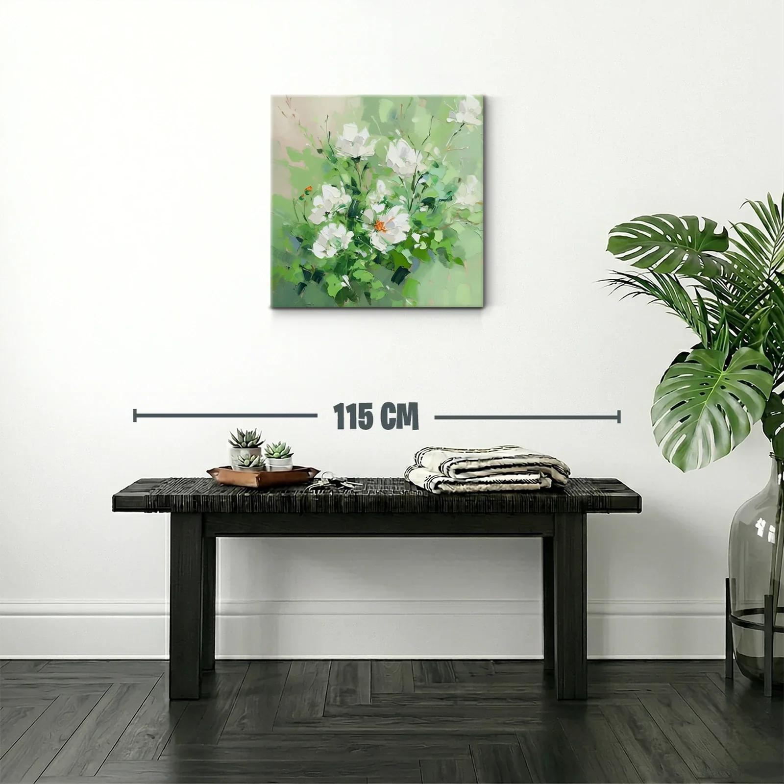 Elegancia natural con flores blancas y tonos verdes — miniatura 2