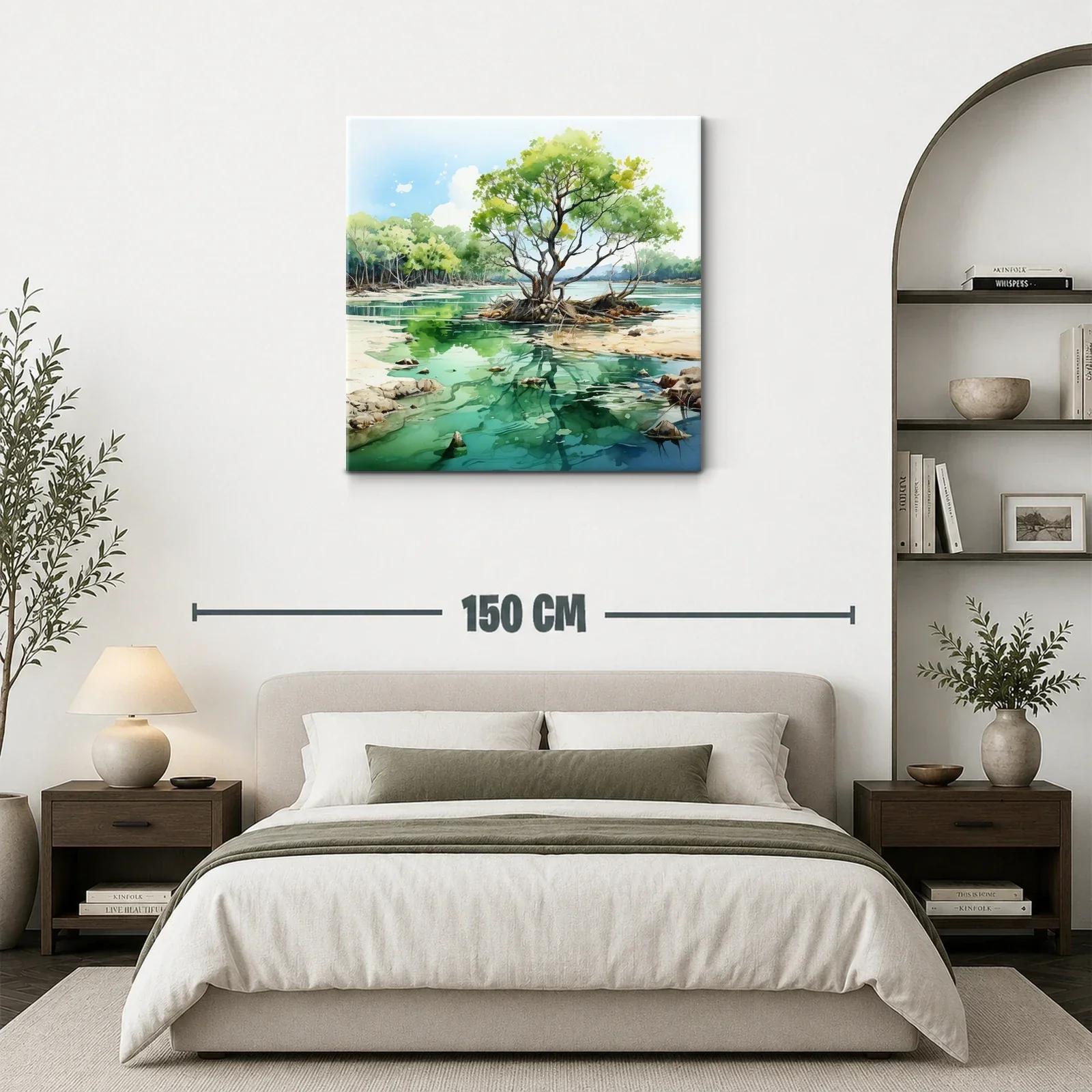 Serena escena natural con árbol y reflejos en lago tranquilo — miniatura 3