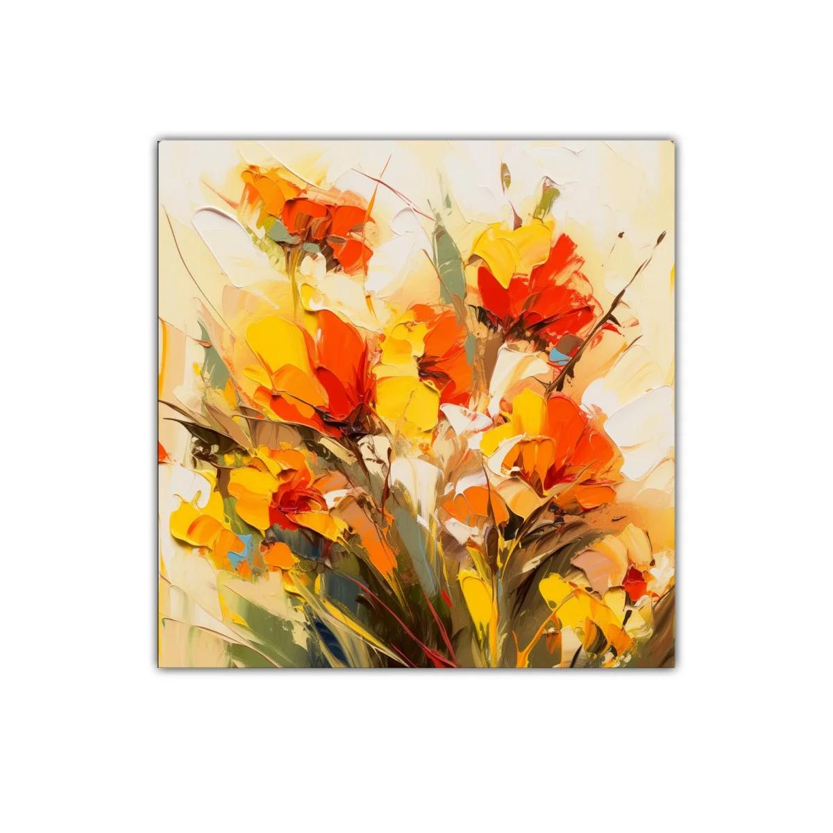 Explosión de Flores en Tonos Cálidos y Vibrantes — imagen principal