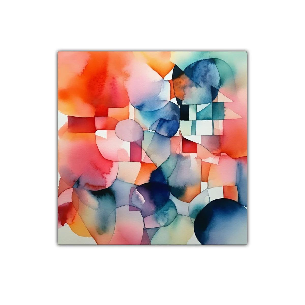 Composición abstracta de formas y colores vibrantes