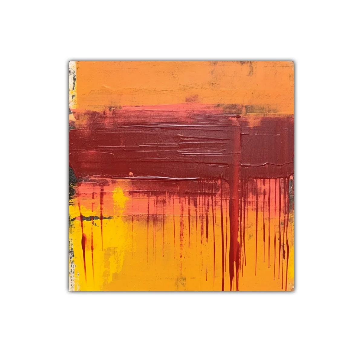 Cuadro Abstracto con Tonos Cálidos y Texturas Dinámicas
