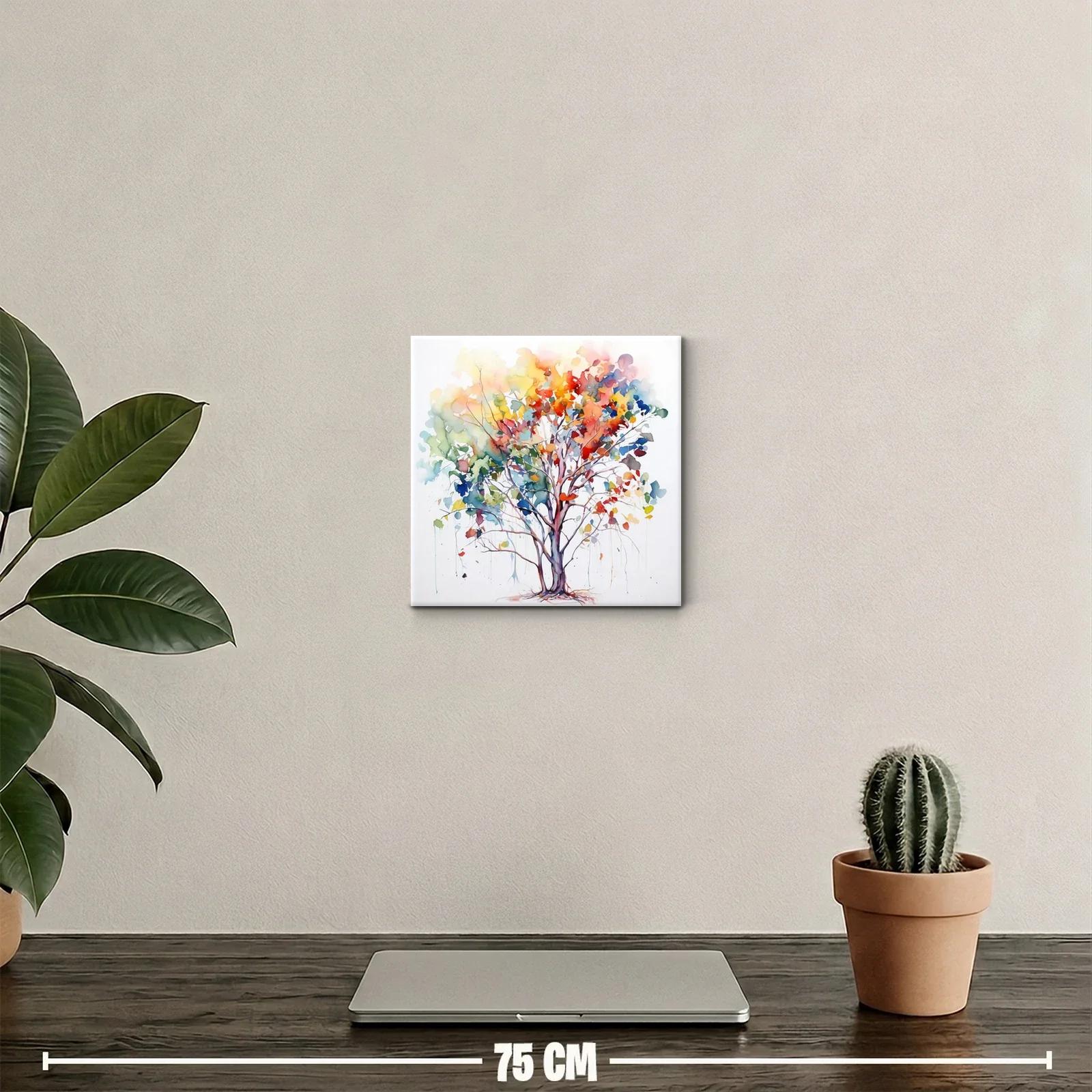 Árbol multicolor con ramas delicadas y hojas vibrantes — miniatura 2