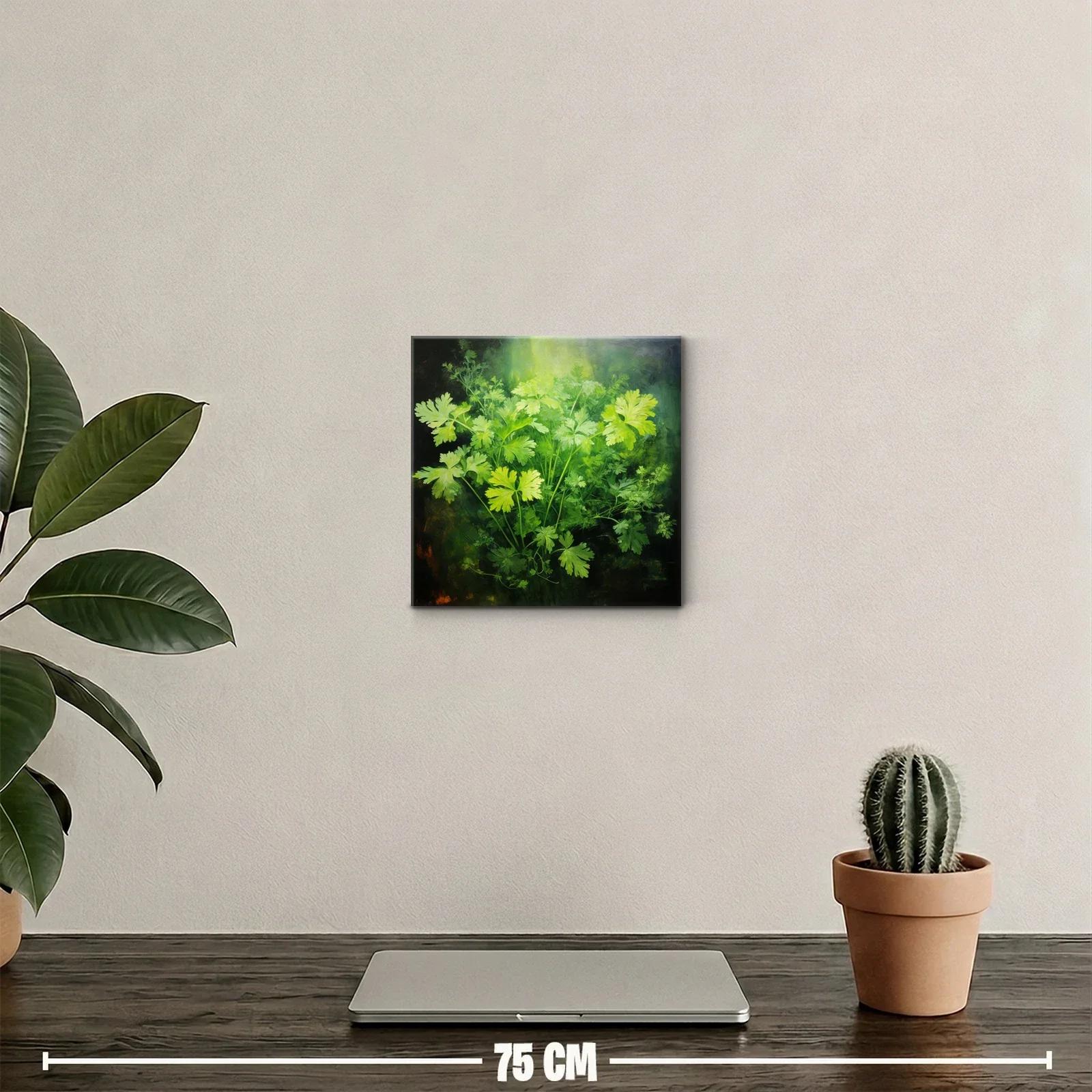 Cuadro decorativo de hojas verdes con luz natural — miniatura 2