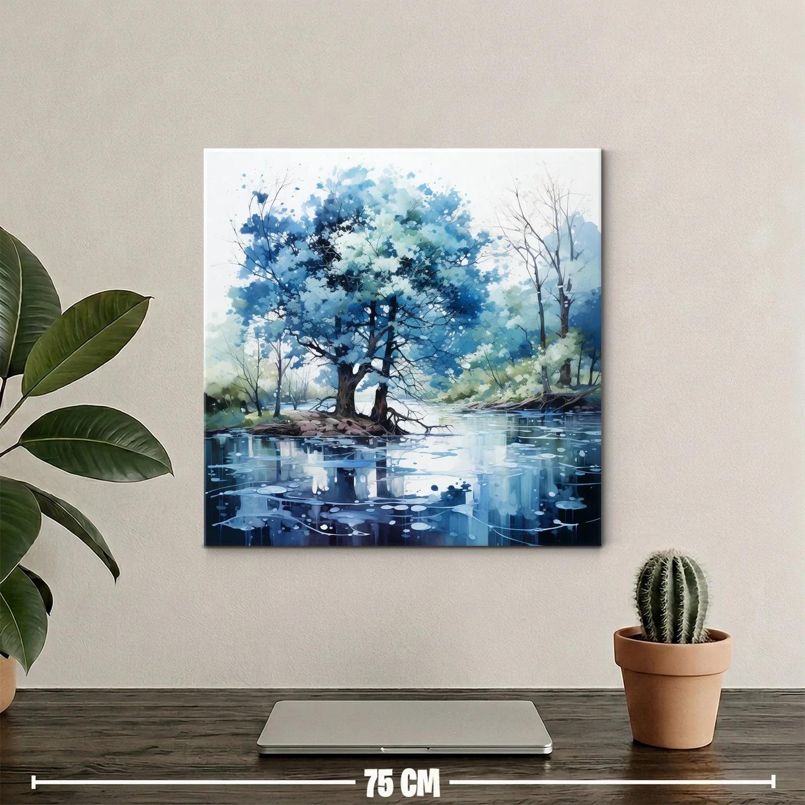 Serenidad azul en paisaje natural junto al río — miniatura 2