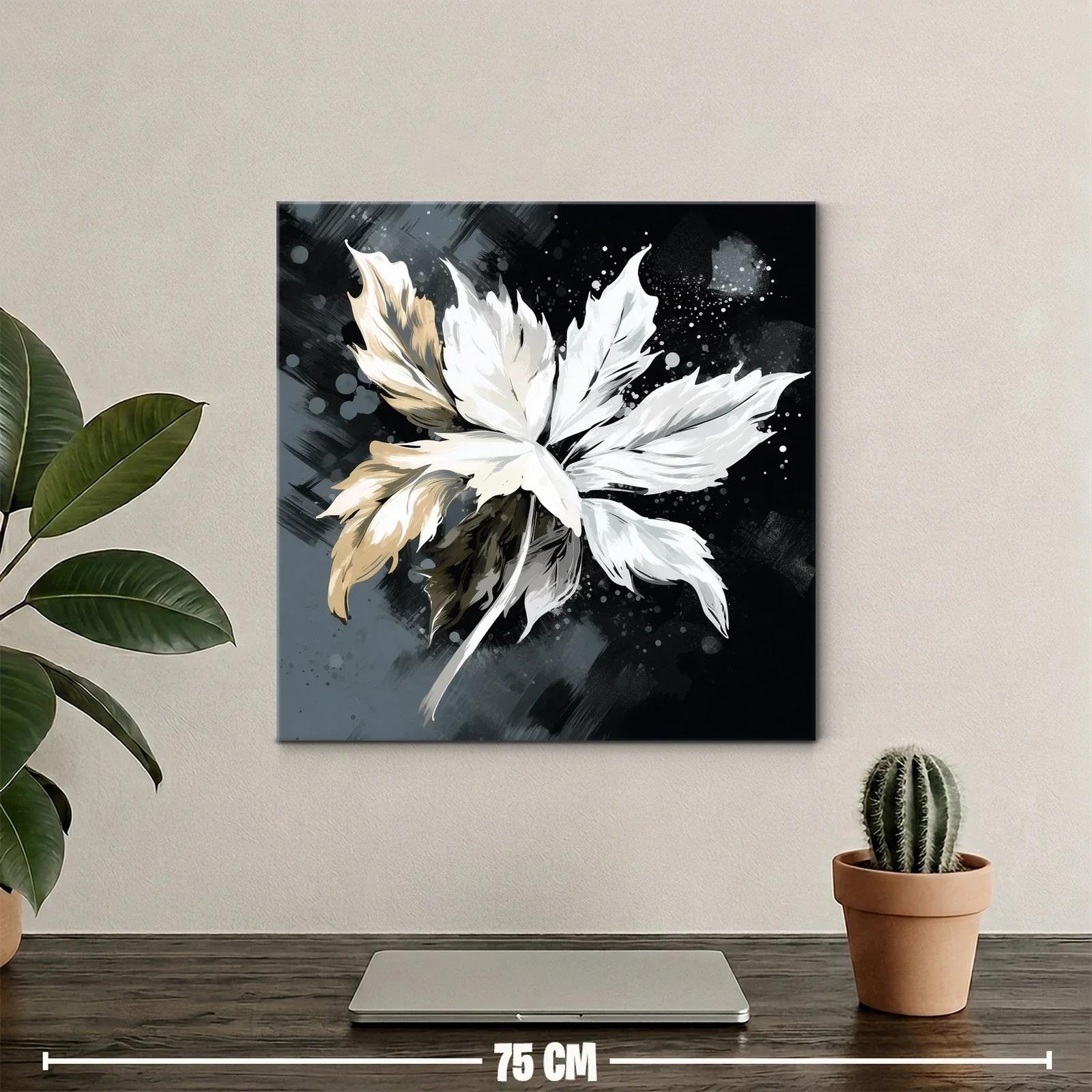 Flor abstracta en tonos neutros y contraste oscuro — miniatura 2