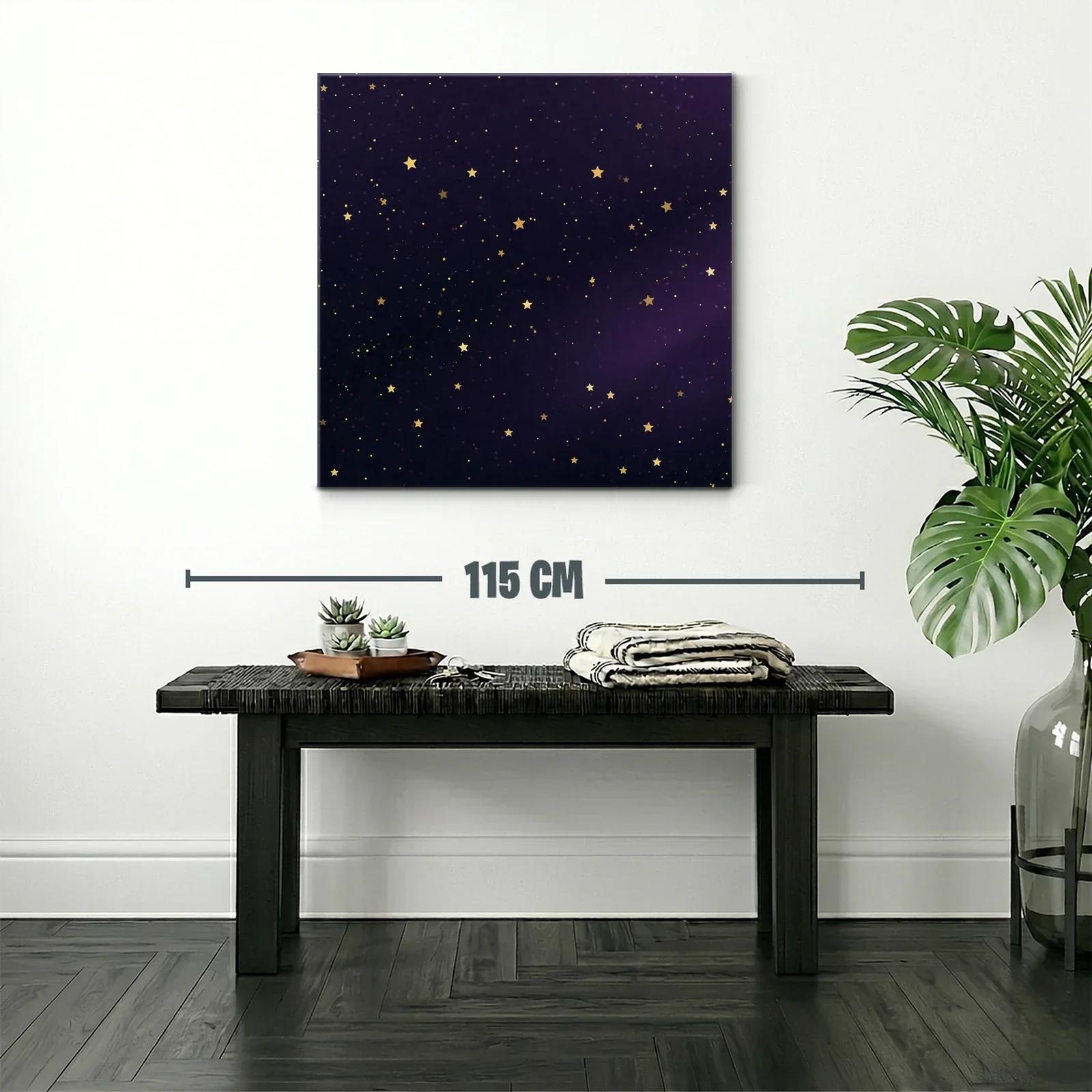 Cuadro Estrellado con Fondo Nocturno en Tonos Morados — miniatura 2