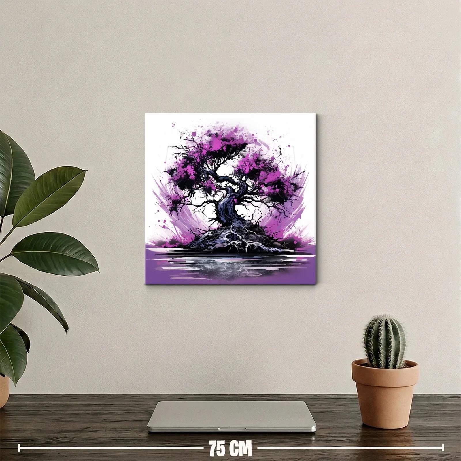Árbol mágico en tonos morados y negros vibrantes — miniatura 2