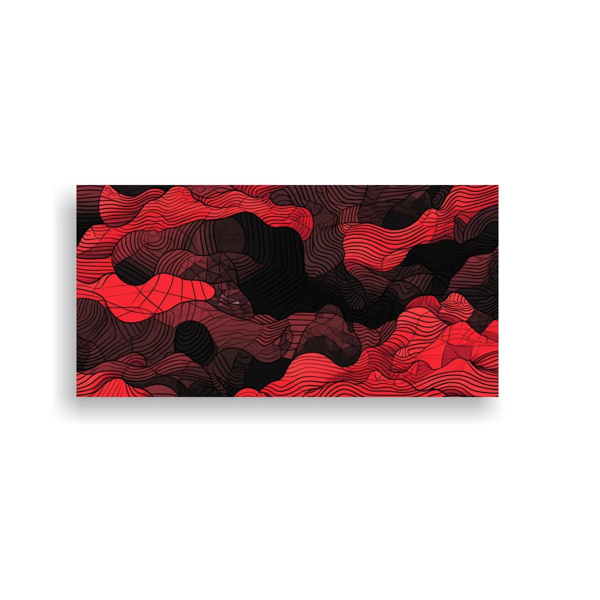 Cuadro ondas topográficas rojas con vacíos oscuros