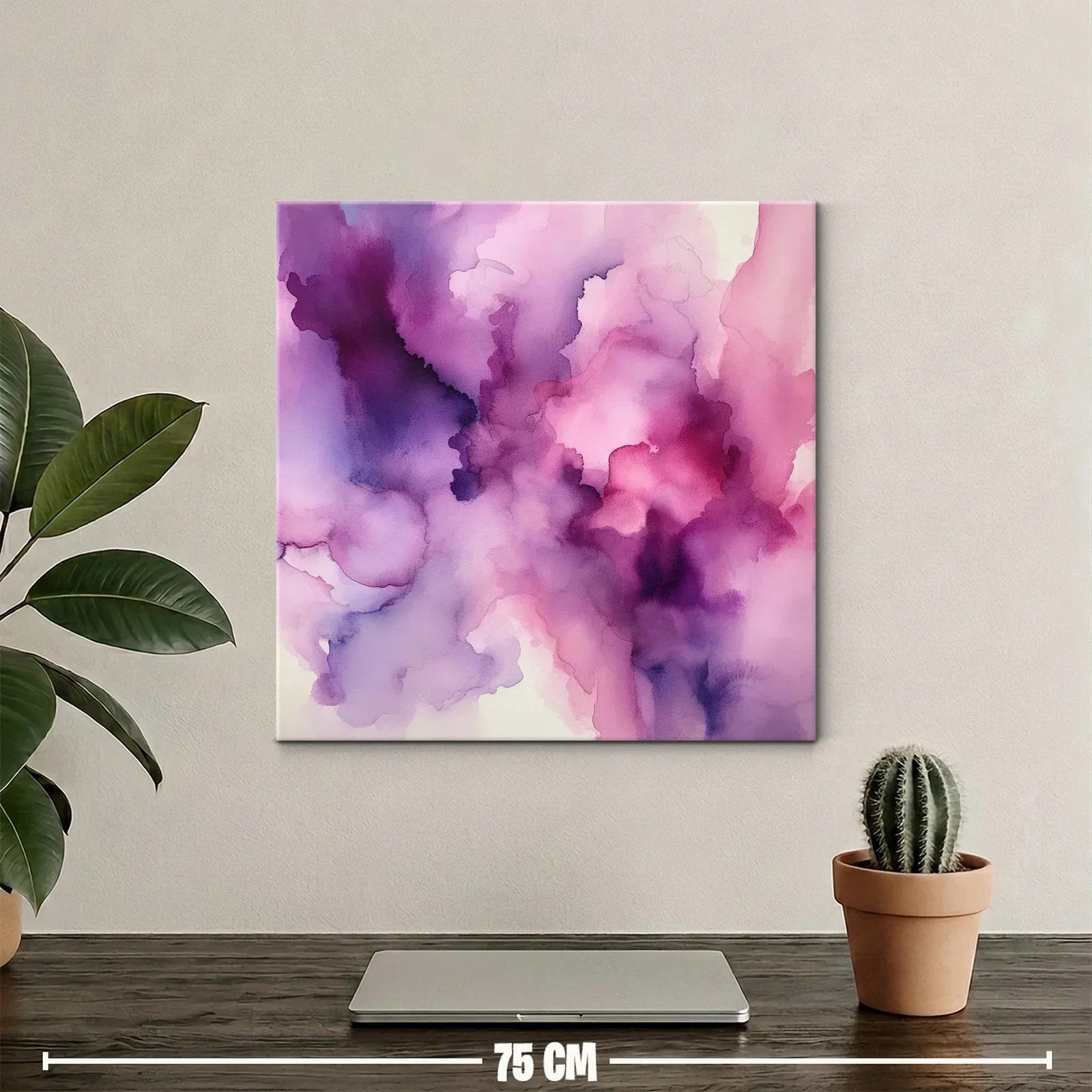 Cuadro abstracto en tonos violetas y rosas suaves — miniatura 2