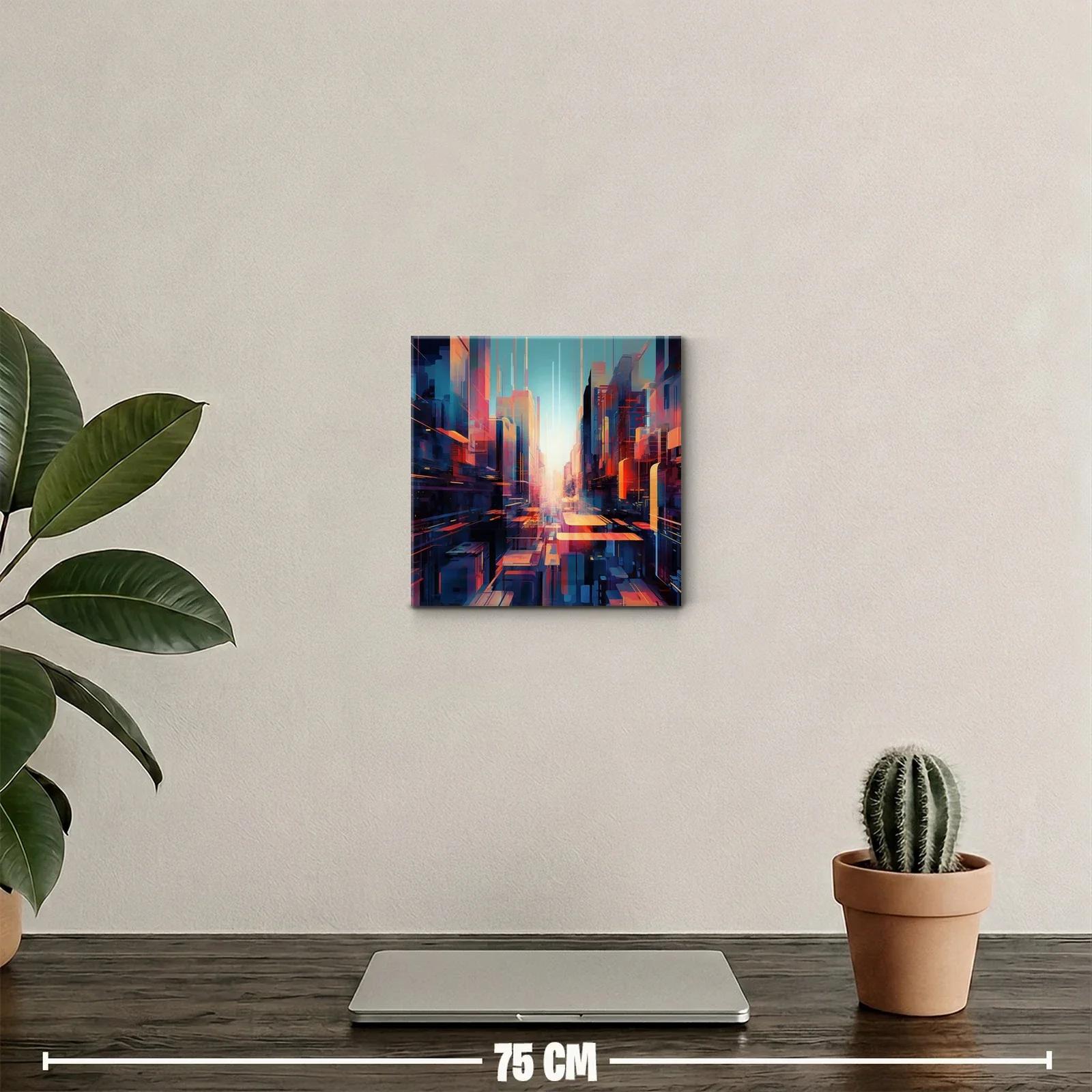 Abstracto paisaje urbano con luz y color vibrante — miniatura 2