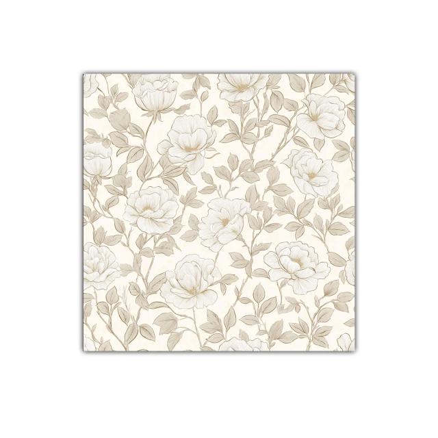 Diseño floral elegante en tonos beige y blanco suave