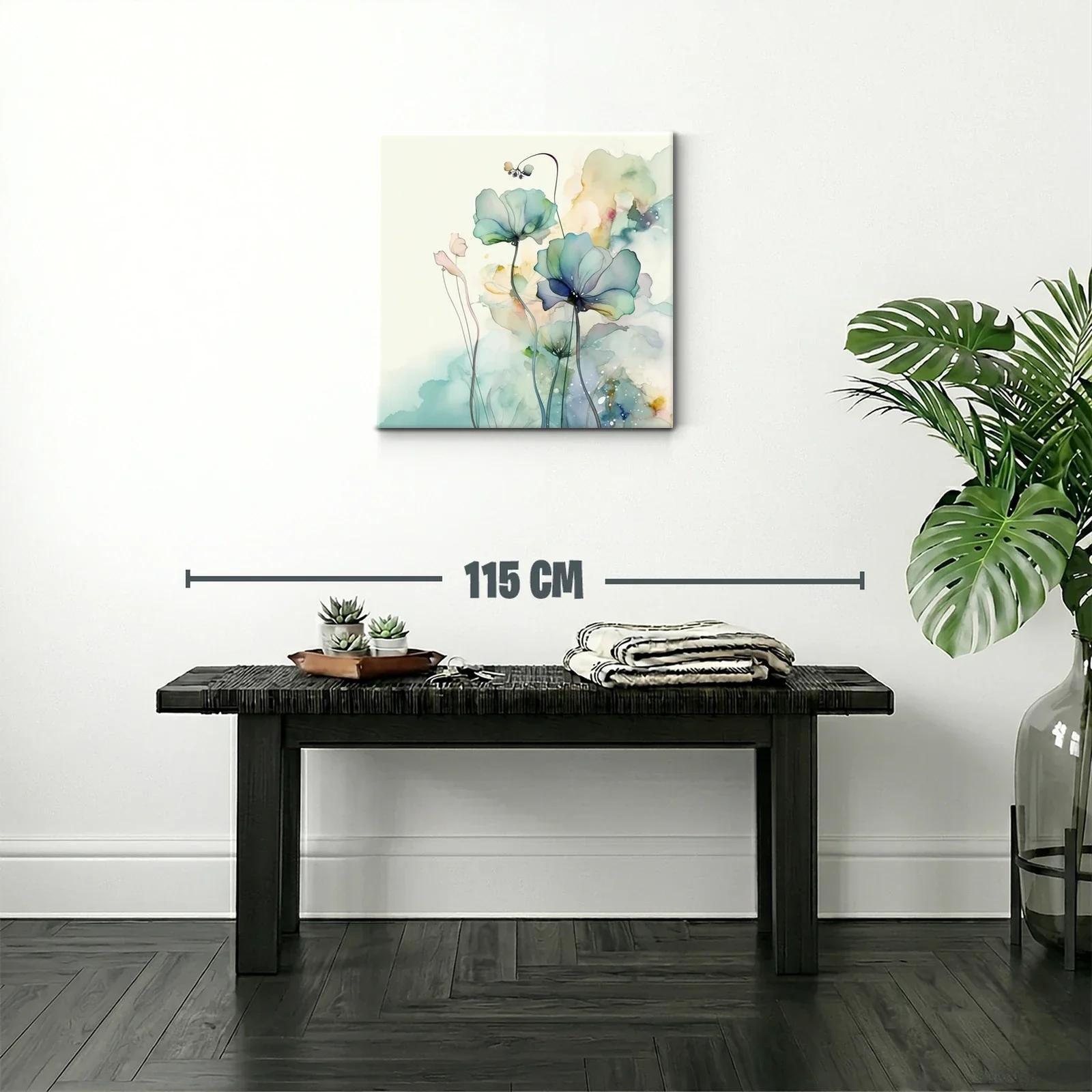 Delicadas flores en tonos suaves y acuarelados para pared — miniatura 2