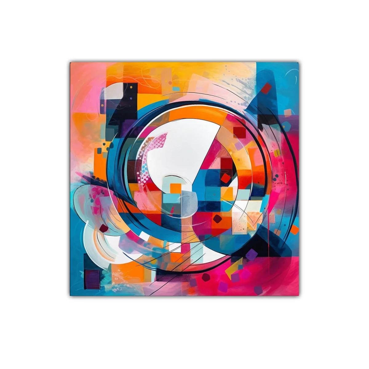 Cuadro abstracto moderno con vibrantes formas geométricas — imagen principal