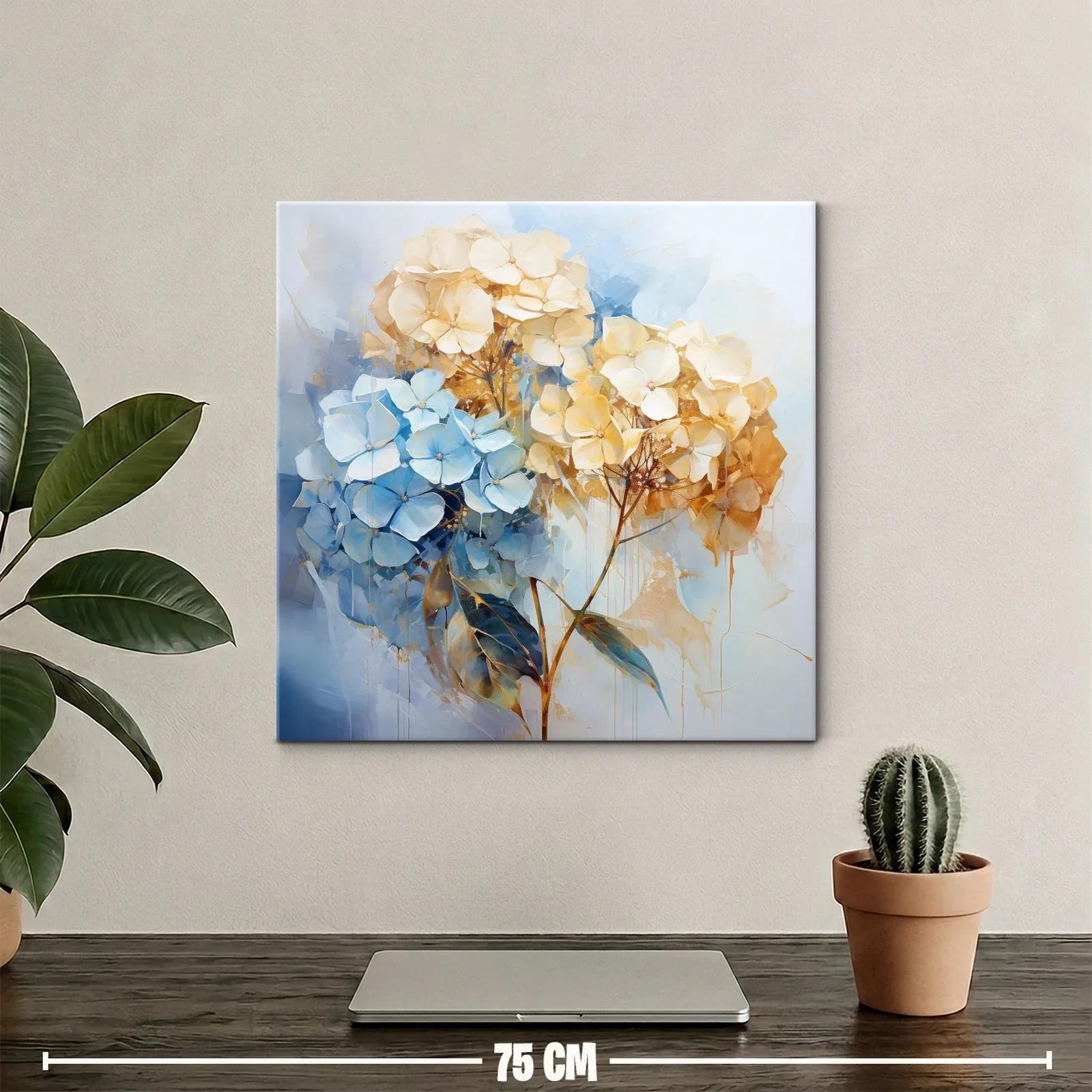 Ramo delicado de hortensias en tonos azules y beige — miniatura 2