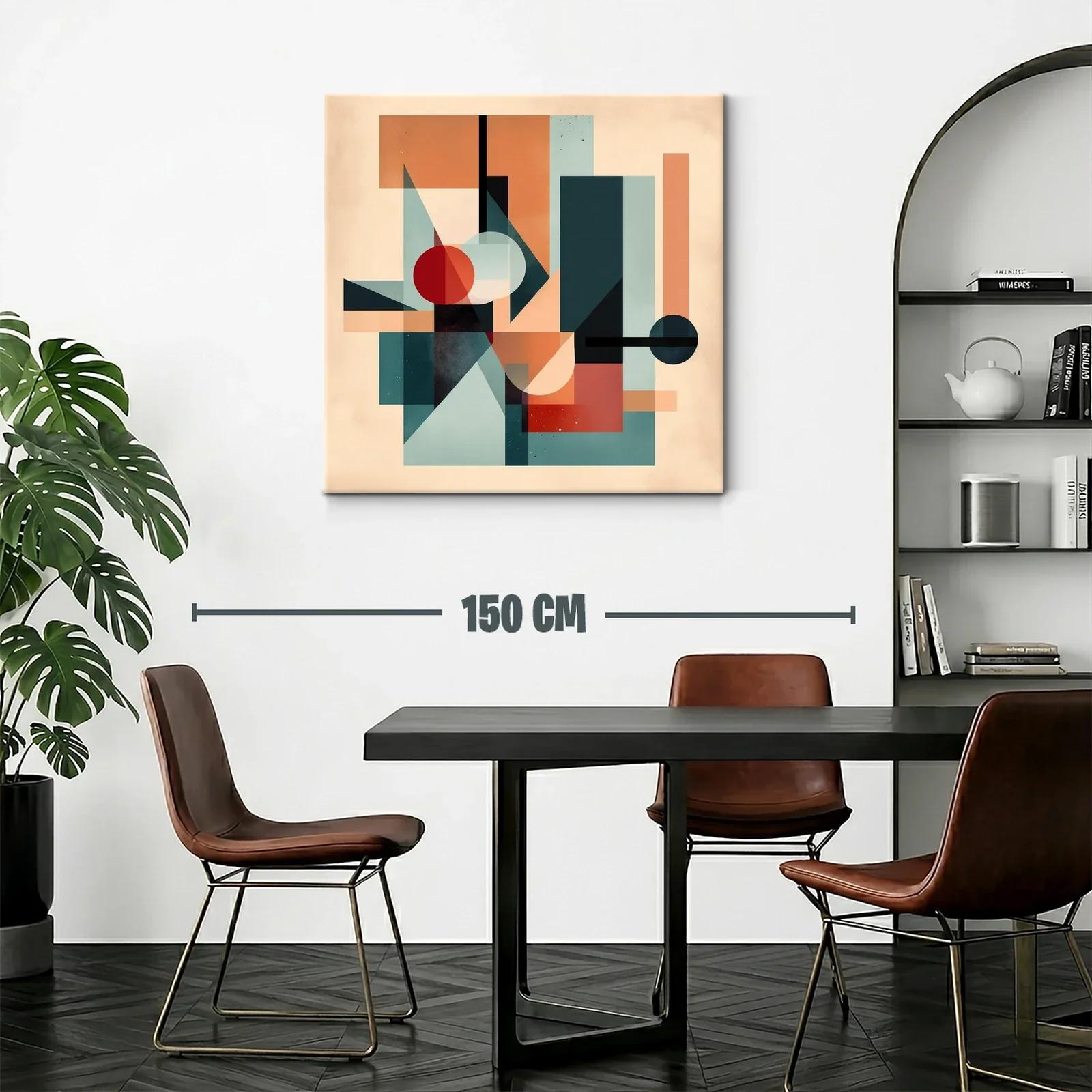 Composición geométrica con tonos cálidos y azulados — miniatura 2