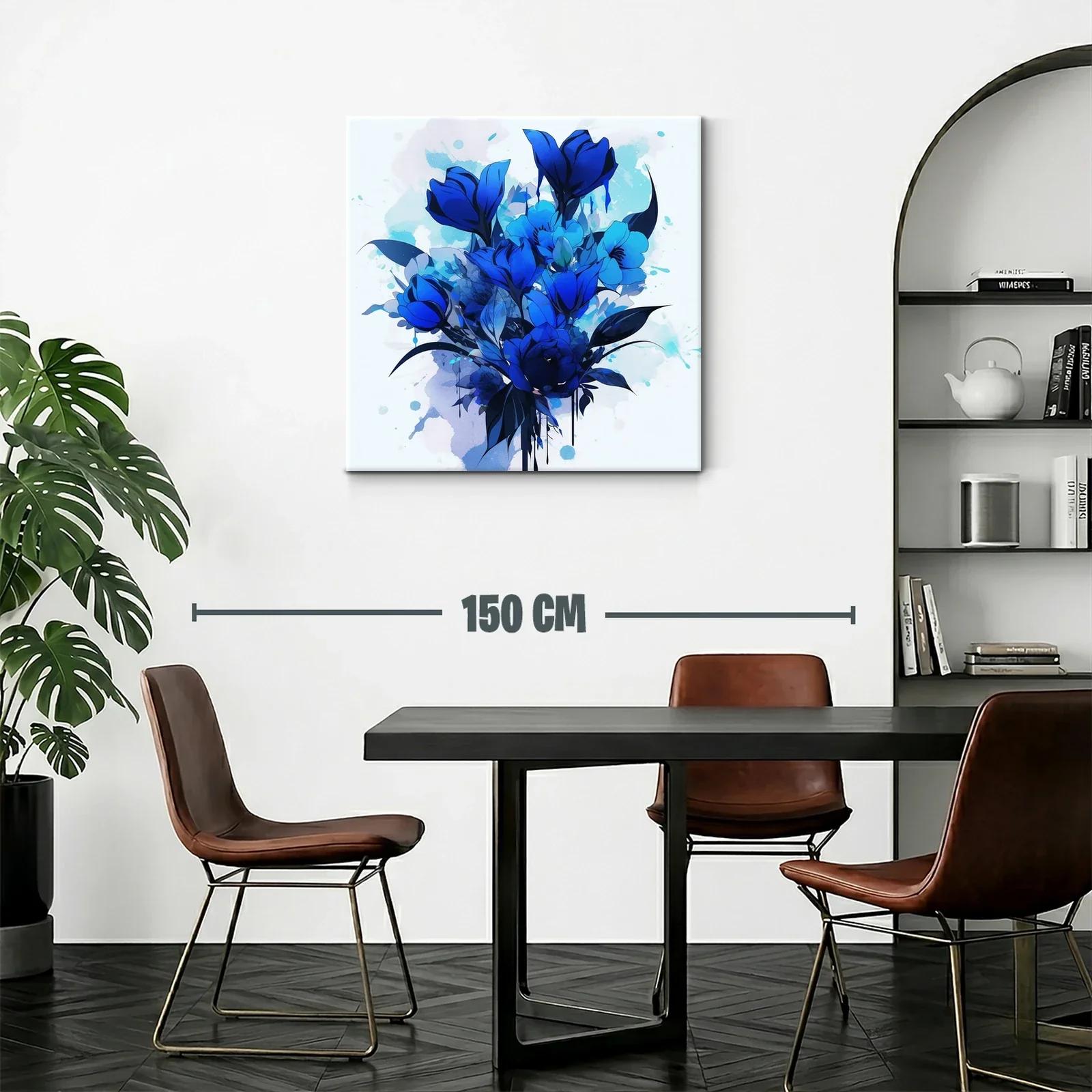 Ramo elegante de flores en tonos azules vibrantes — miniatura 2