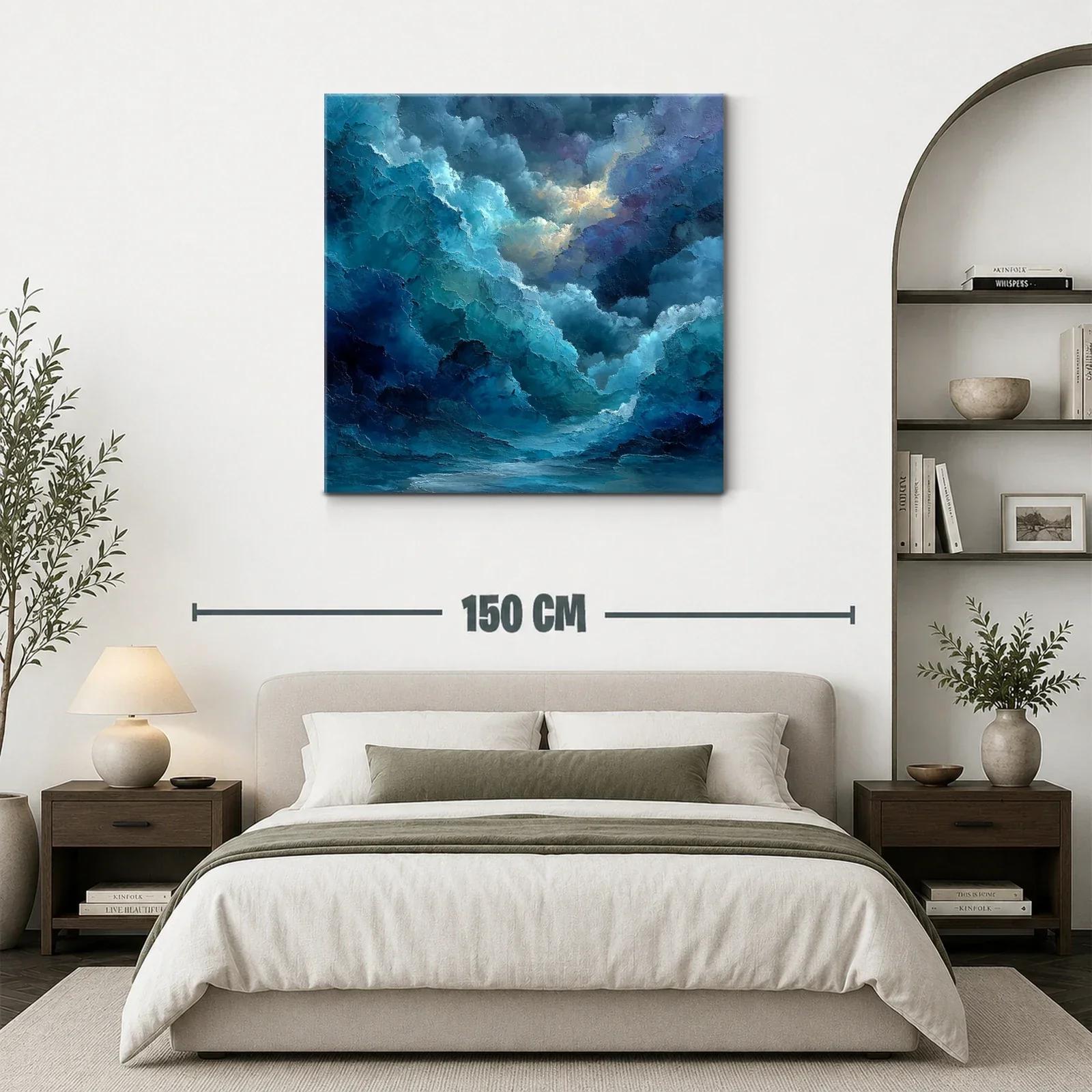 Cielo tormentoso con tonos azules y toque de luz cálida — miniatura 3