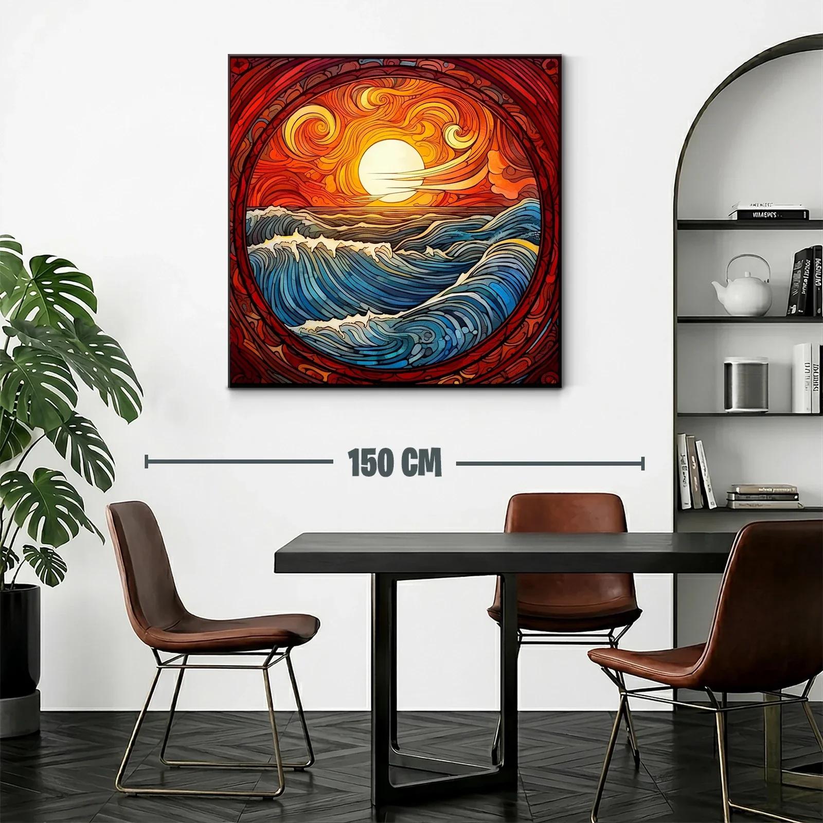 Paisaje vibrante de mar y sol en tonos cálidos y azules — miniatura 2