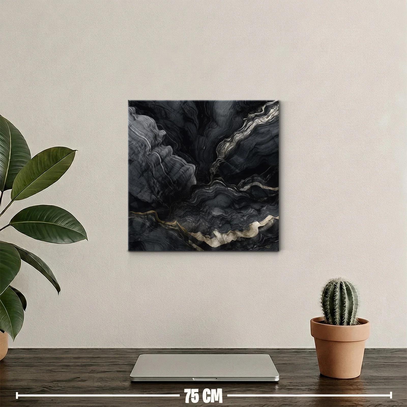 Abstracto en tonos negros y grises con acentos dorados — miniatura 2