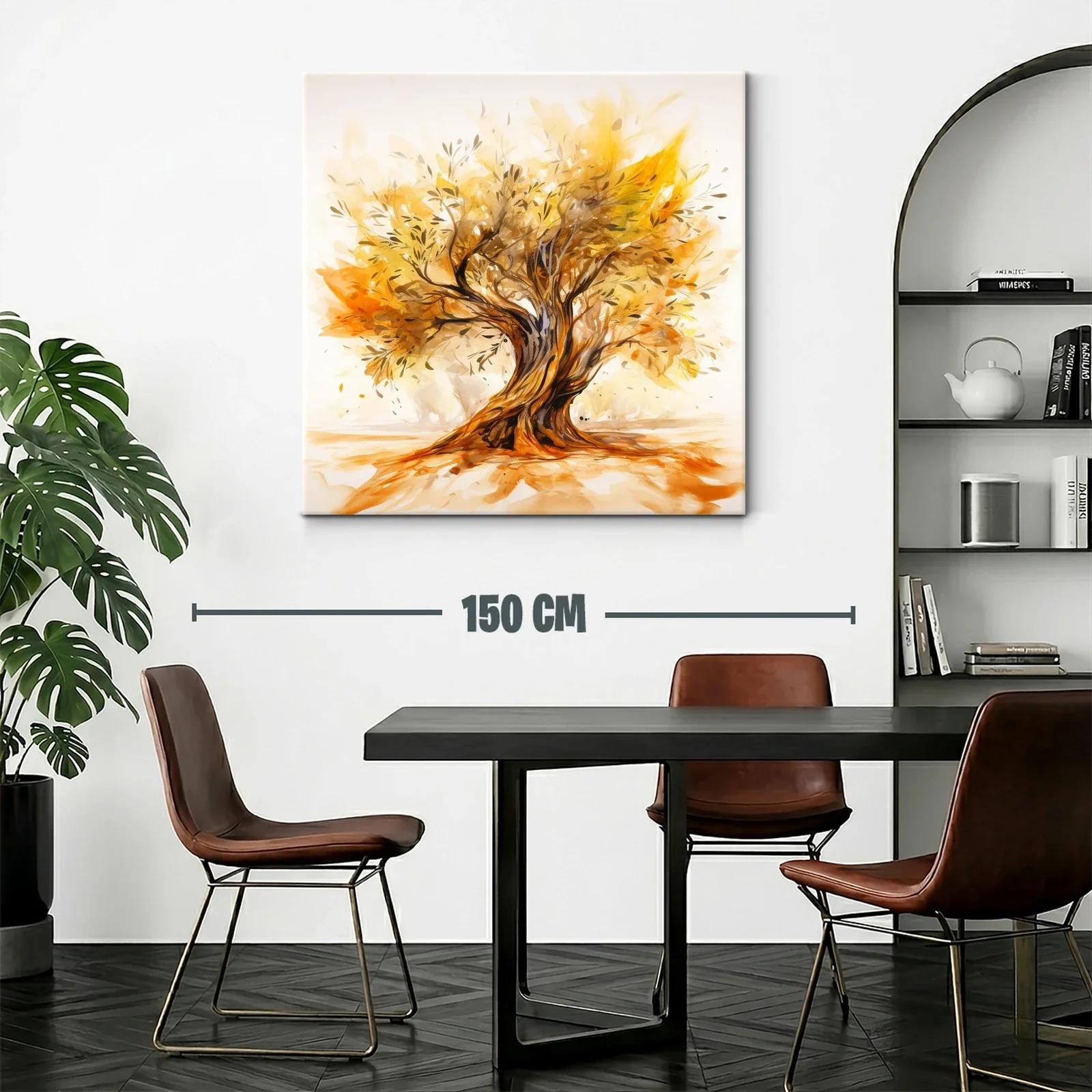 Árbol dorado con ramas entrelazadas y hojas cálidas — miniatura 2