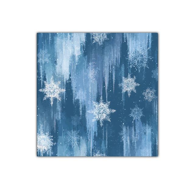 Cuadro decorativo con delicados copos de nieve azules