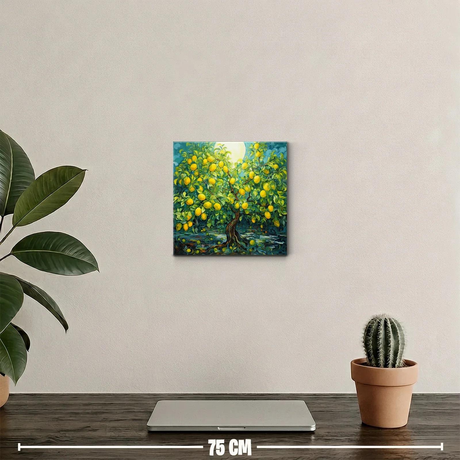 Cuadro árbol frutal con limones amarillos vibrantes — miniatura 2