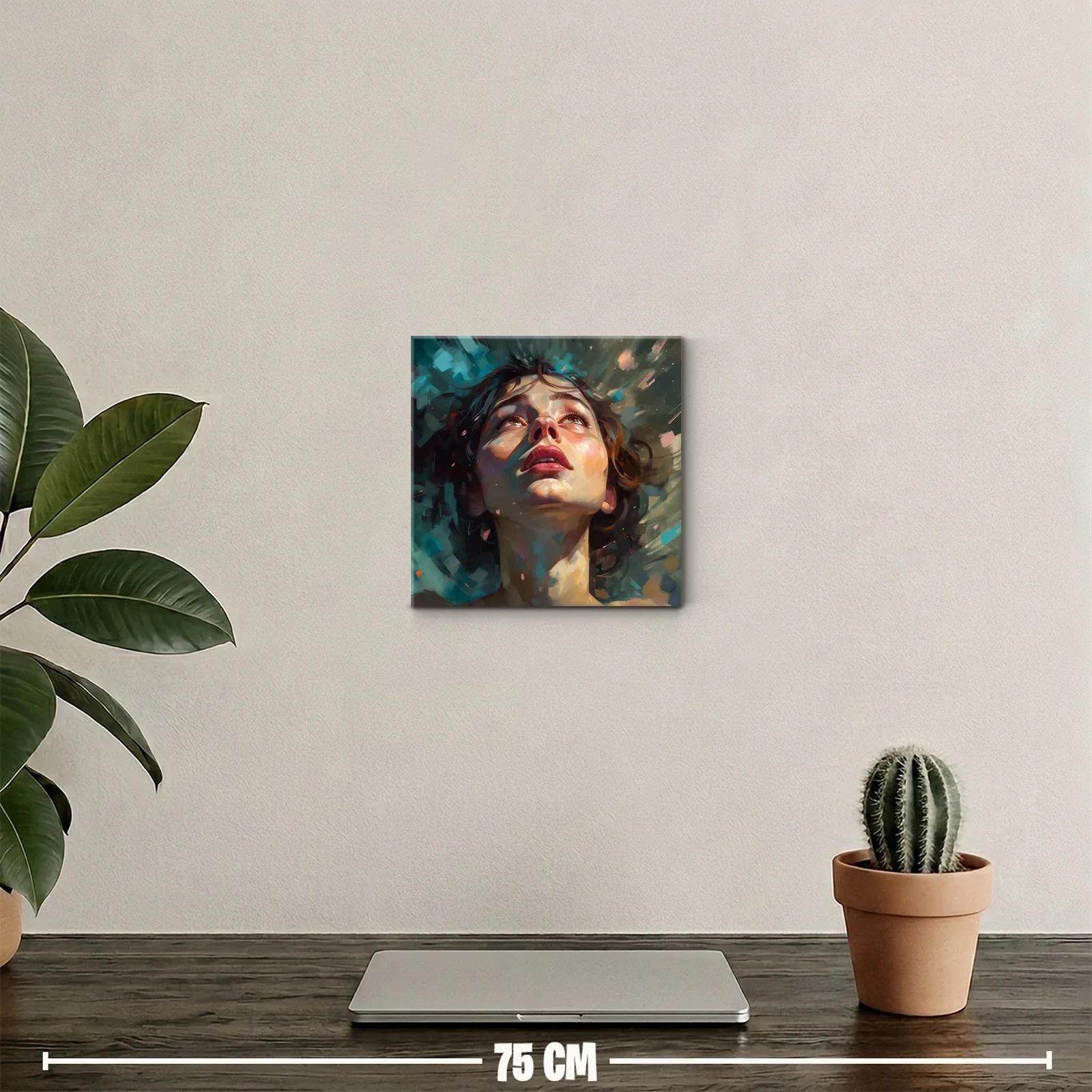 Retrato expresivo de mujer mirando hacia el cielo — miniatura 2