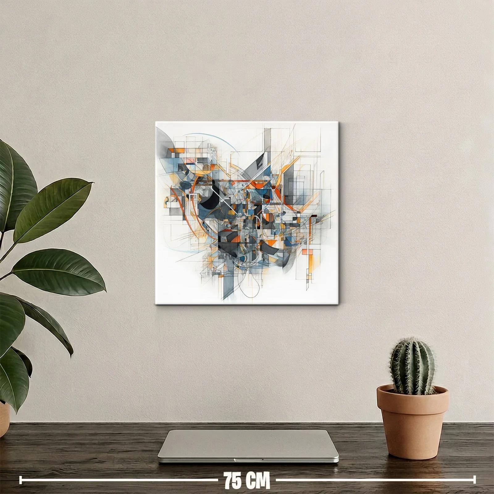 Composición abstracta con líneas geométricas y tonos cálidos — miniatura 2