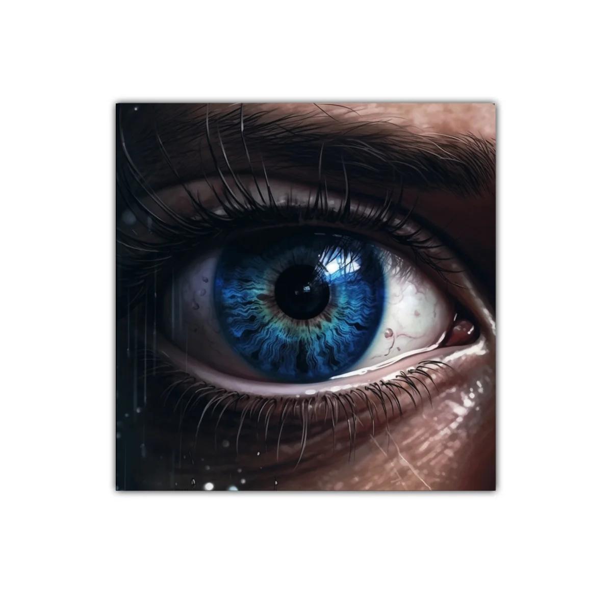 Detalle impactante de un ojo azul con texturas profundas — imagen principal