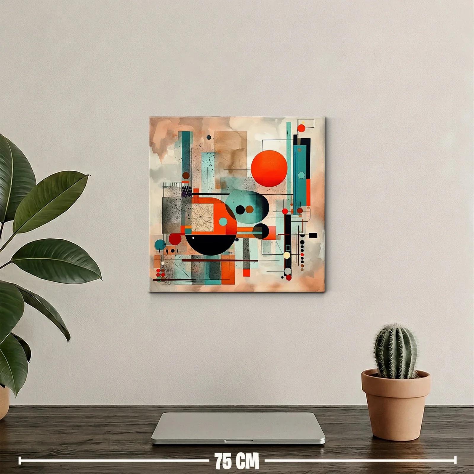 Composición abstracta con círculos en tonos tierra y azul — miniatura 2