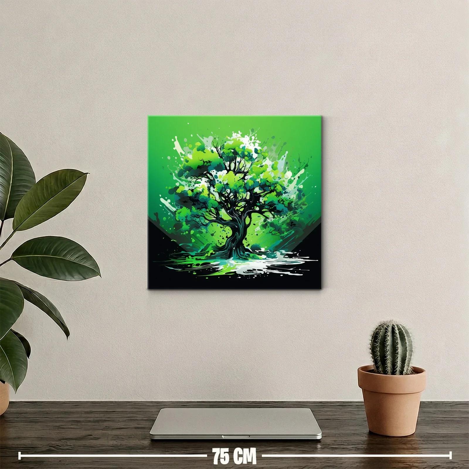 Árbol vibrante con explosión de verdes y energía dinámica — miniatura 2