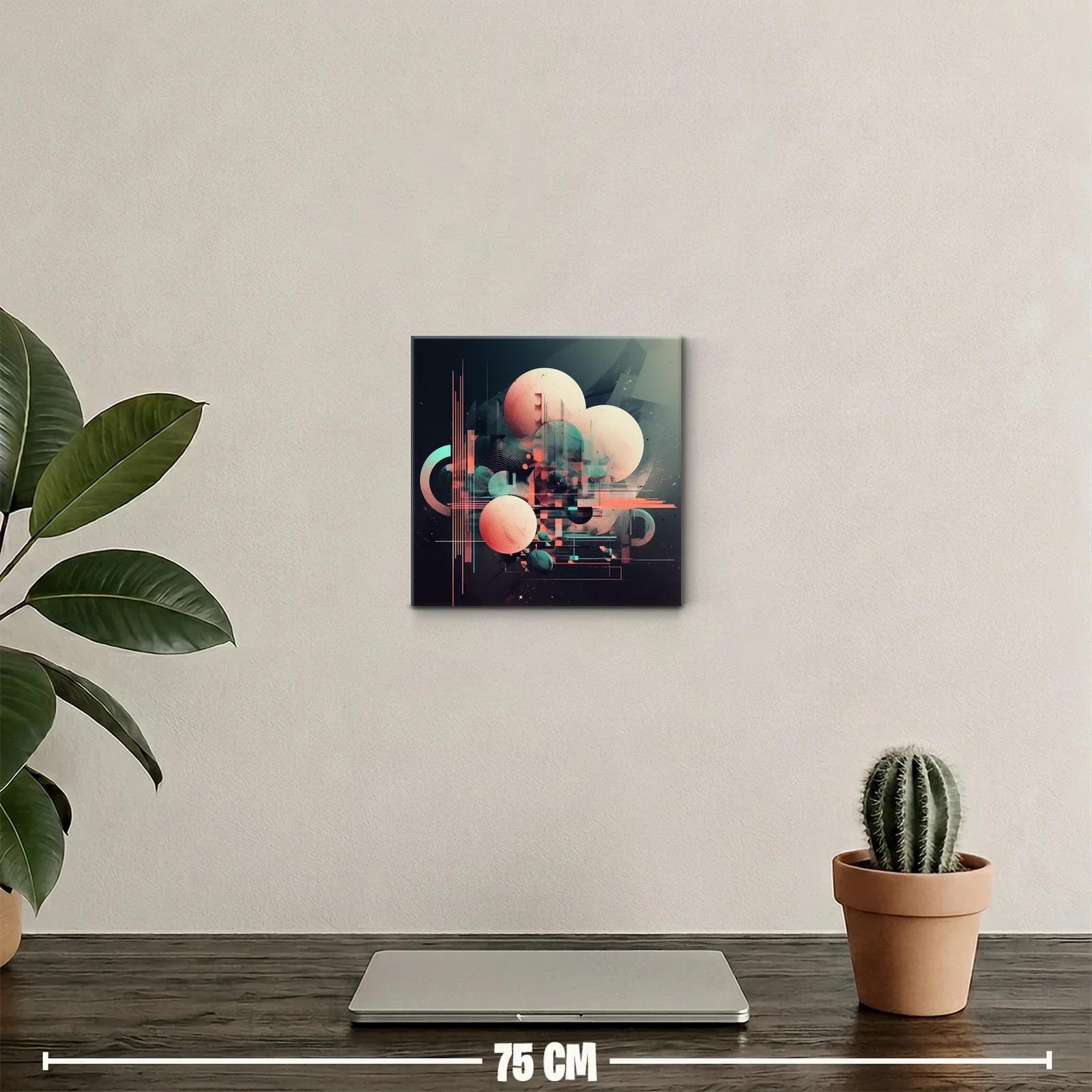 Composición abstracta con formas geométricas y esferas — miniatura 2