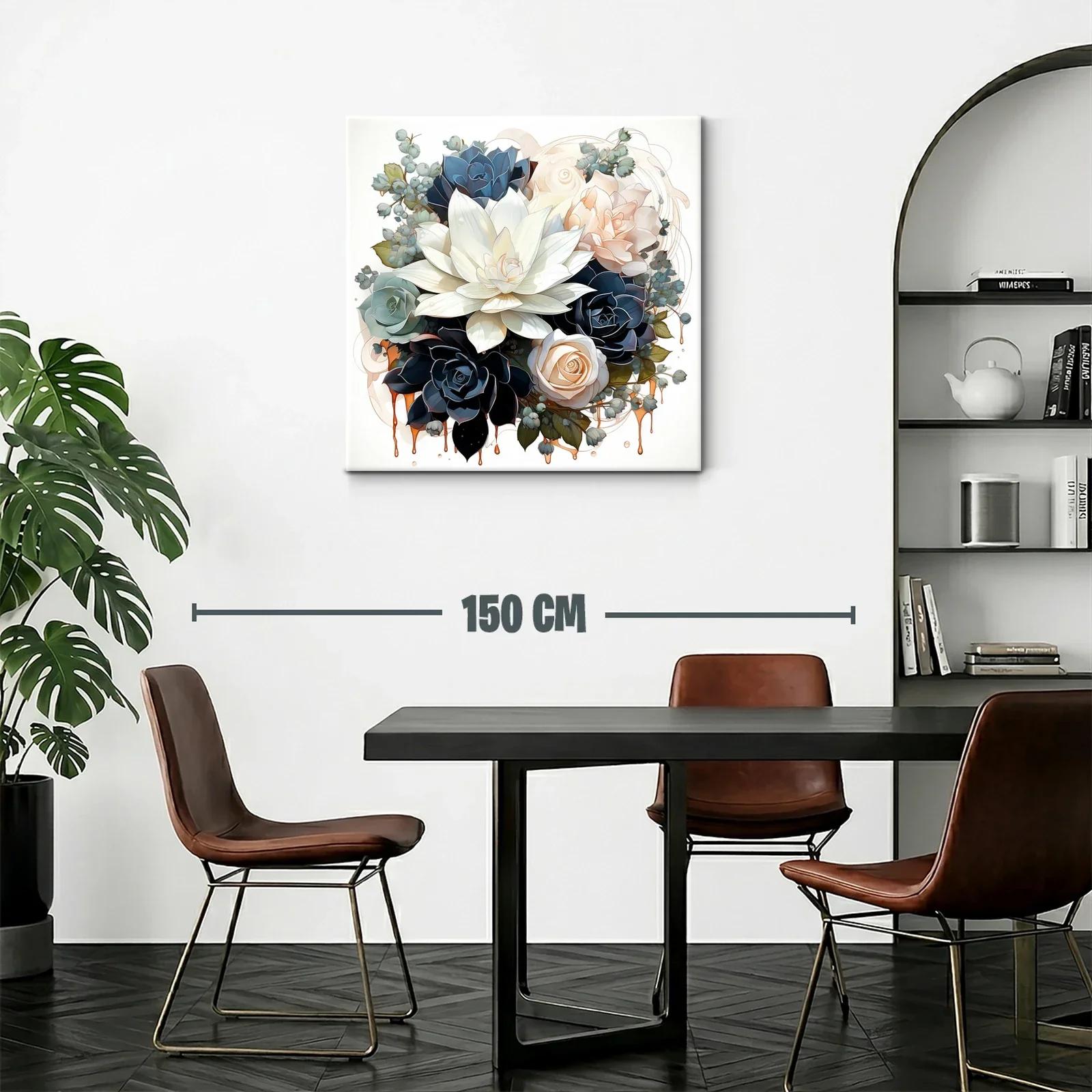Elegante ramo de flores en tonos neutros y azules — miniatura 2