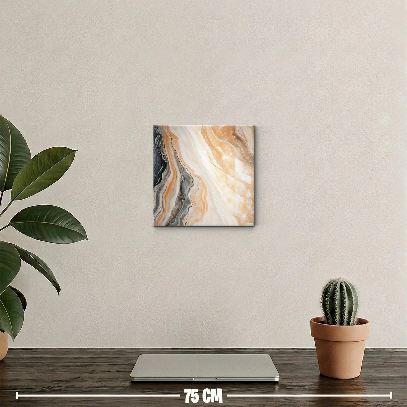 Cuadro decorativo con diseño abstracto en tonos cálidos y grisáceos — miniatura 2