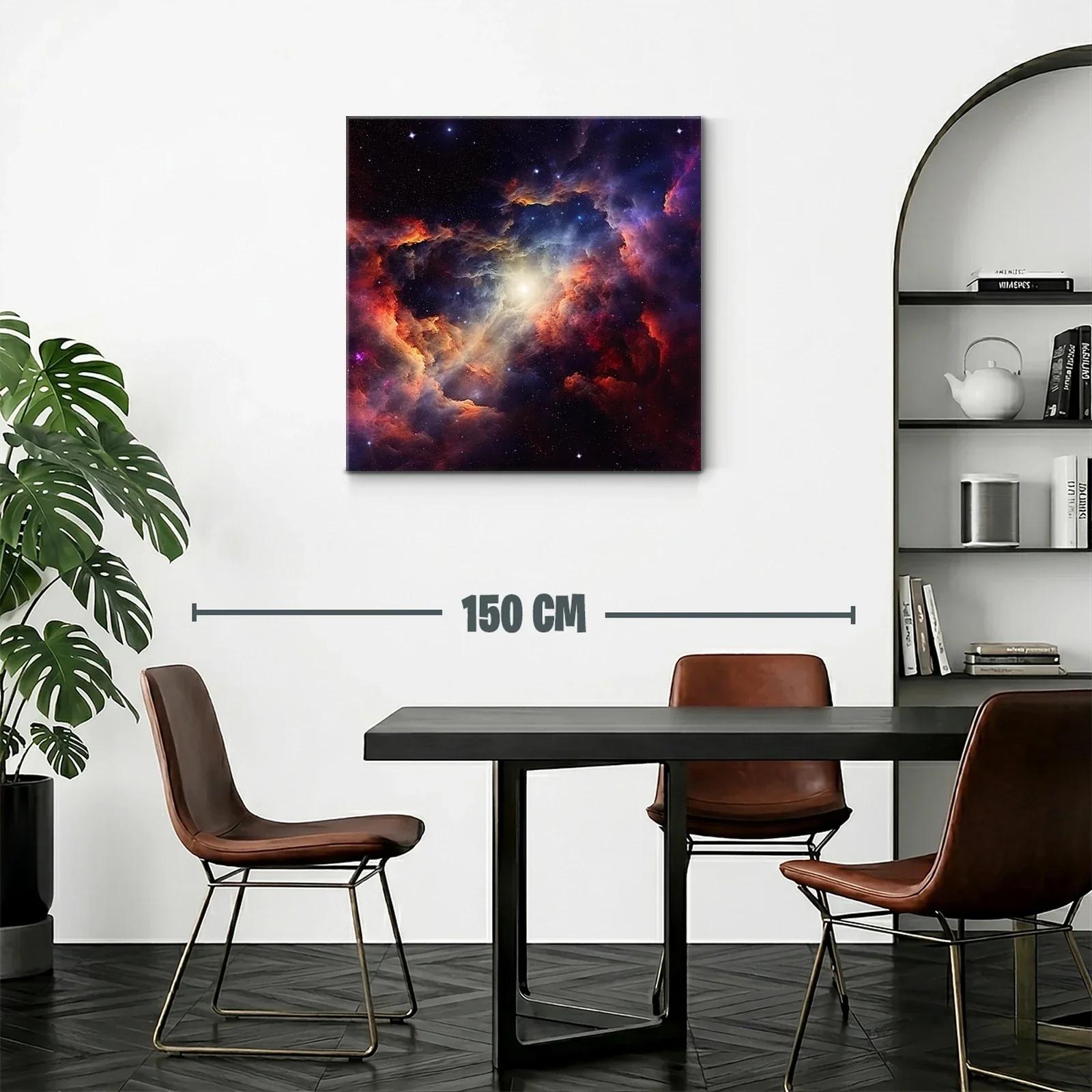 Cuadro nebulosa cósmica con vibrantes tonos cálidos y fríos — miniatura 2