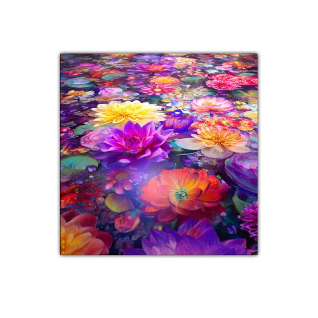 Cuadro decorativo vibrante con flores multicolor