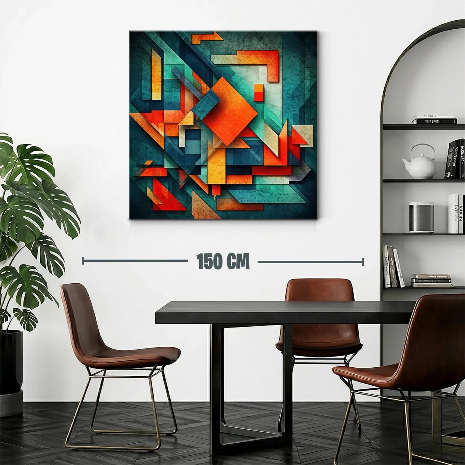 Composición abstracta vibrante en tonos naranja y azul — miniatura 2
