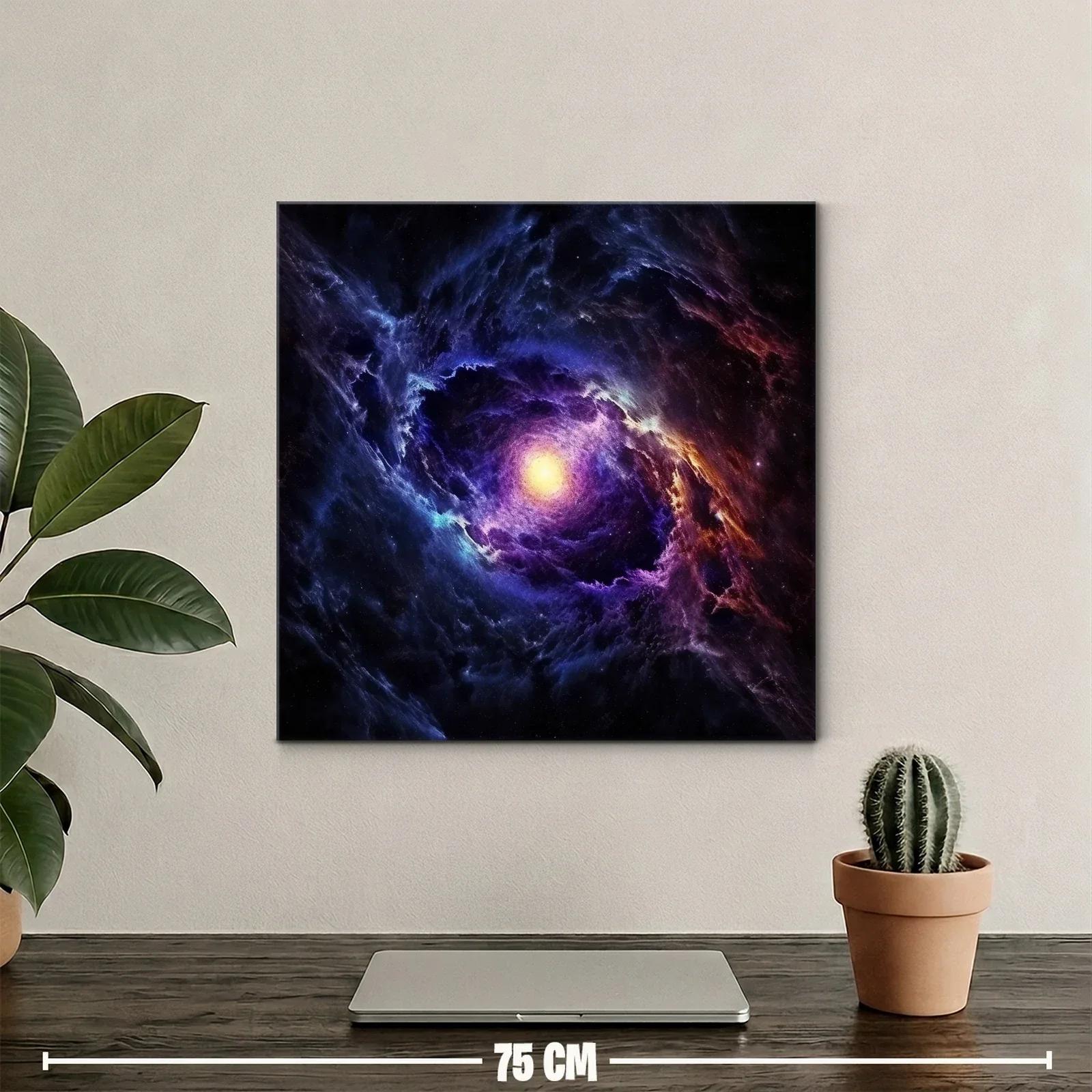 Espiral cósmica con luz central brillante en tonos azules y morados — miniatura 2