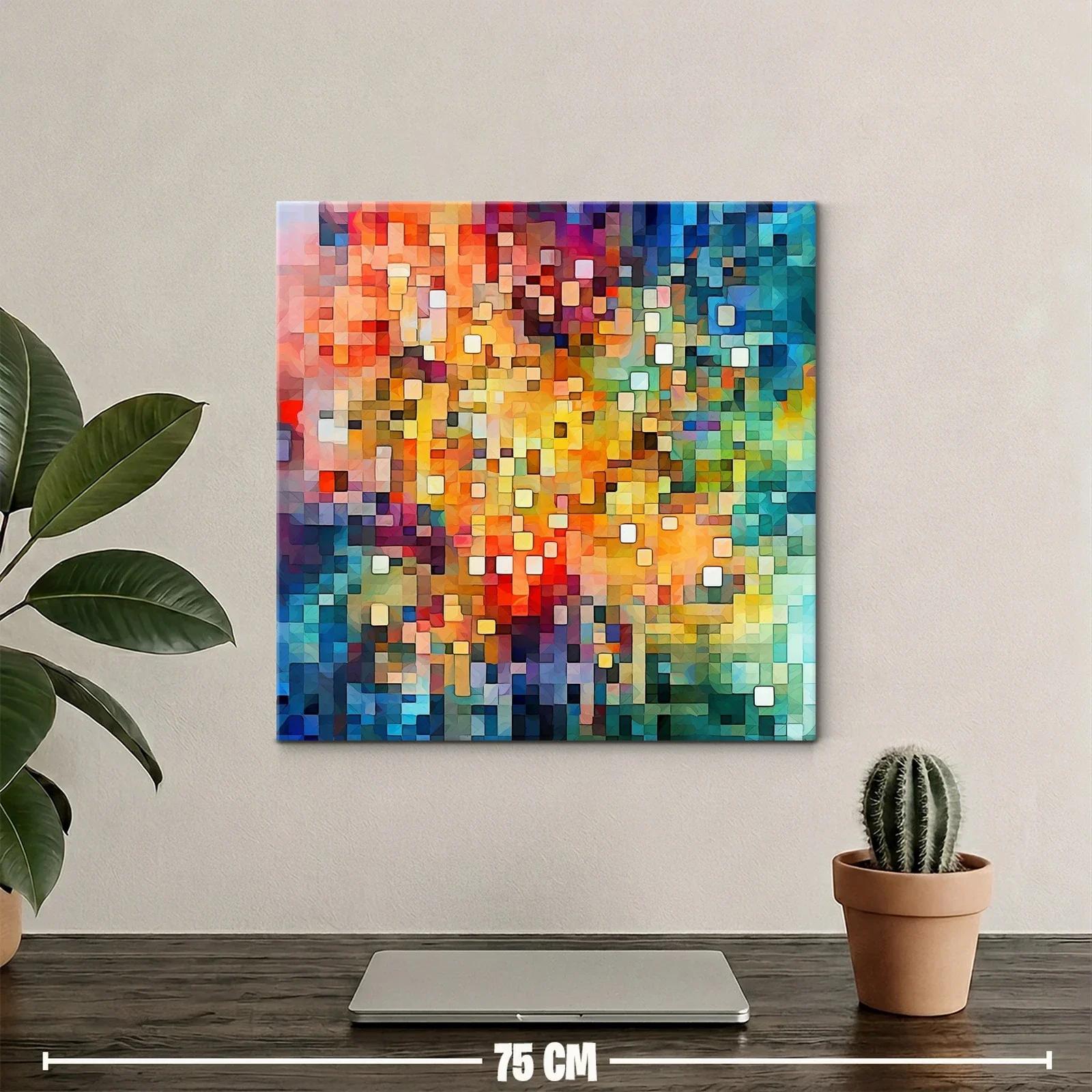 Composición abstracta vibrante con tonos cálidos y fríos — miniatura 2