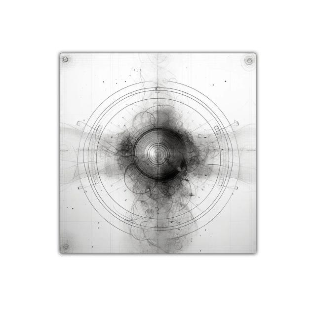 Cuadro decorativo con diseño geométrico en tonos grises