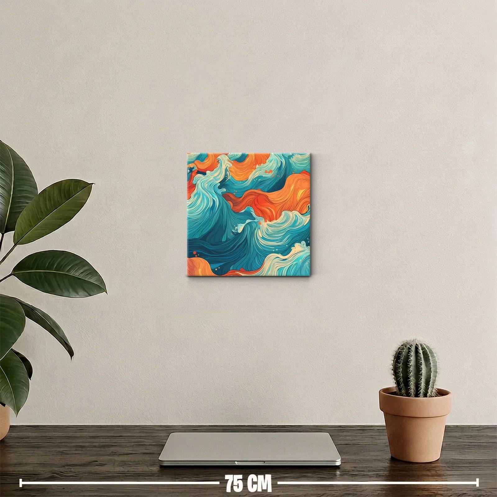 Cuadro abstracto con movimiento fluido y vibrantes colores — miniatura 2