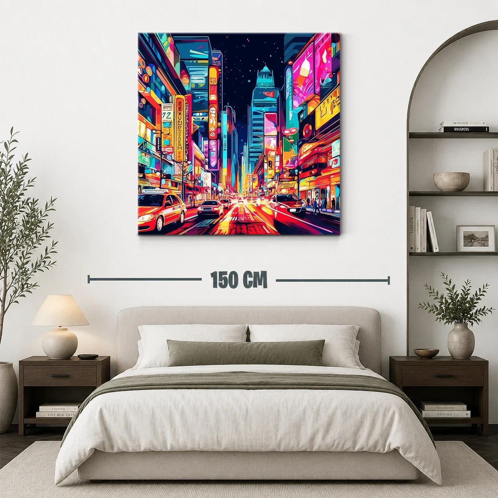 Luces vibrantes de ciudad nocturna en arte moderno — miniatura 3