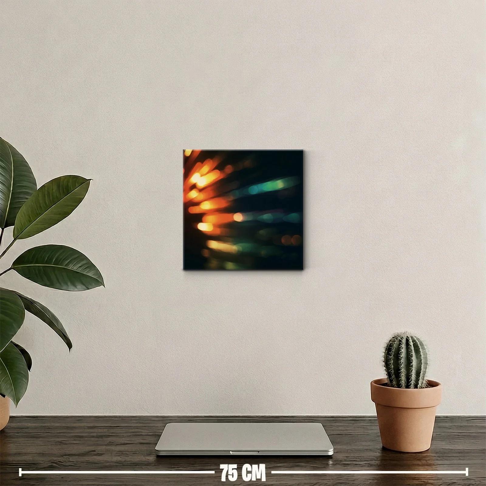 Cuadro moderno con luces abstractas en tonos cálidos y fríos — miniatura 2