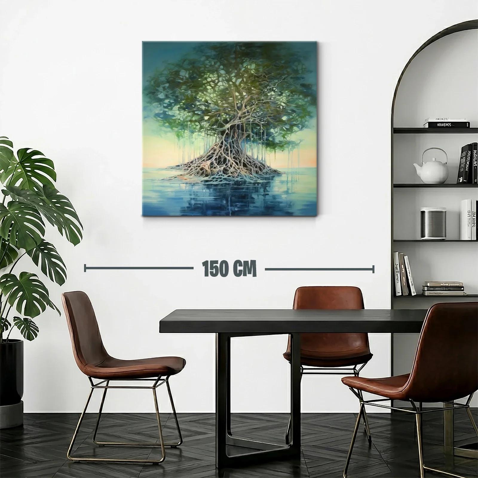 Árbol enraizado en agua con tonos suaves y verdes — miniatura 2