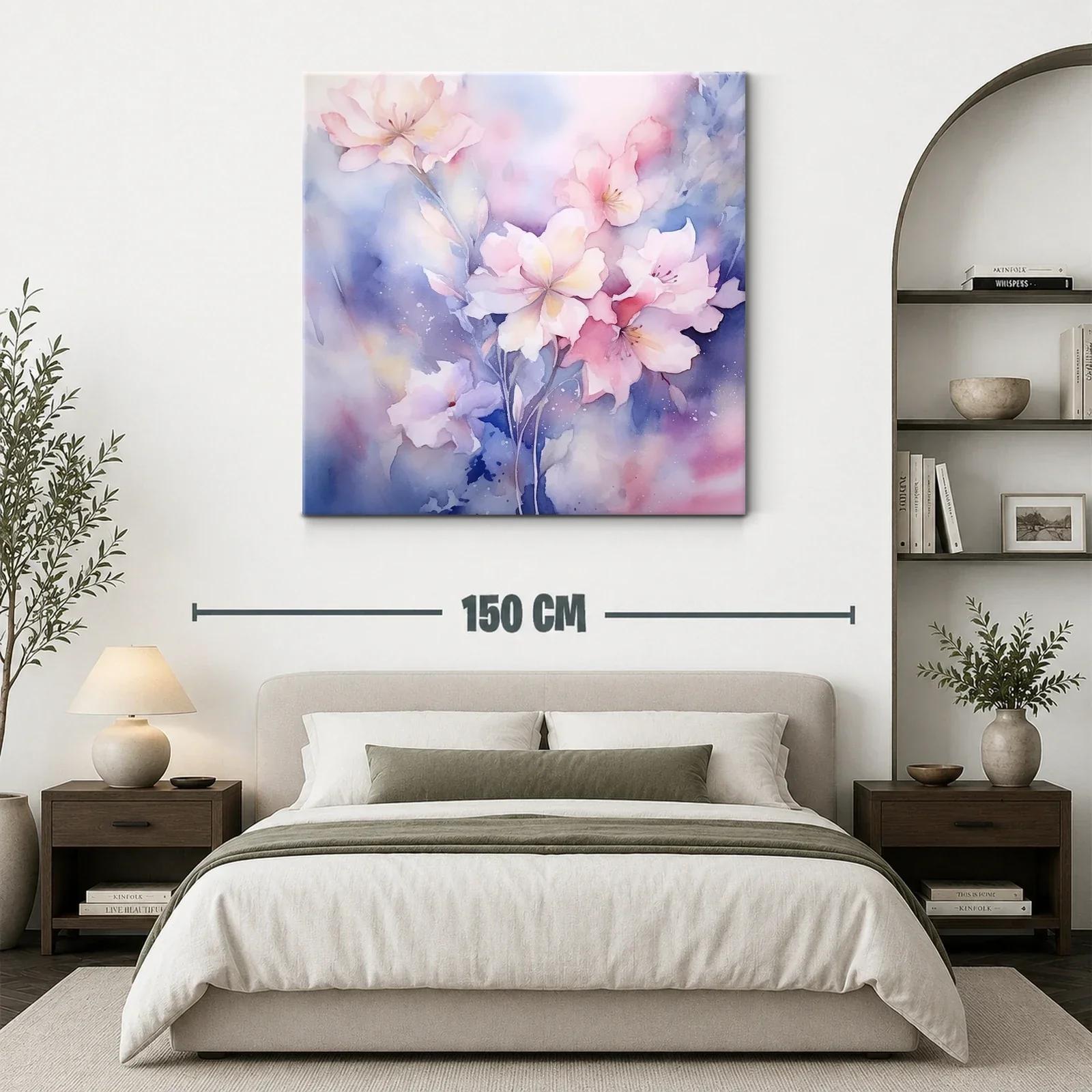 Cuadro floral en tonos suaves con efecto acuarela — miniatura 3