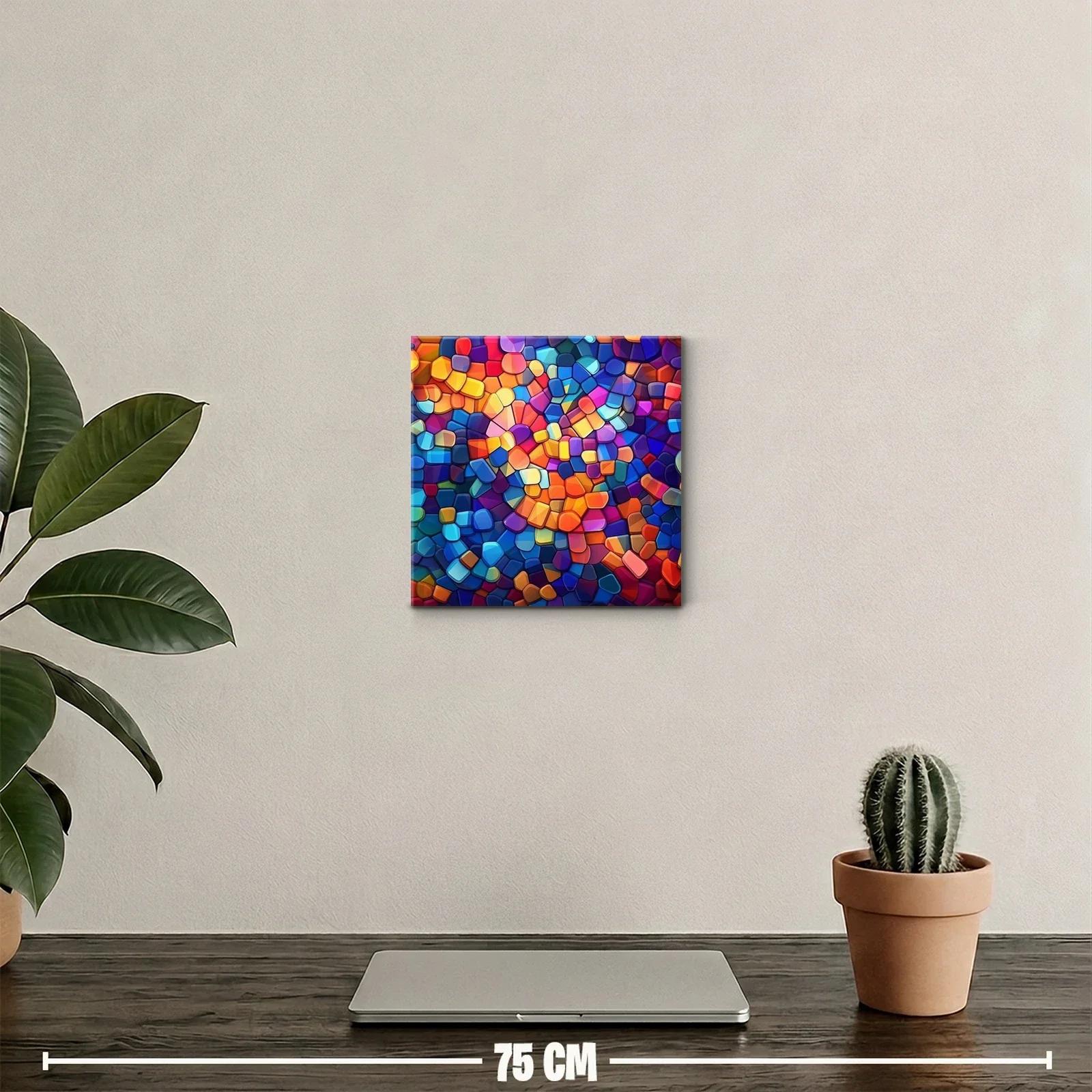 Cuadro abstracto con mosaico vibrante multicolor — miniatura 2