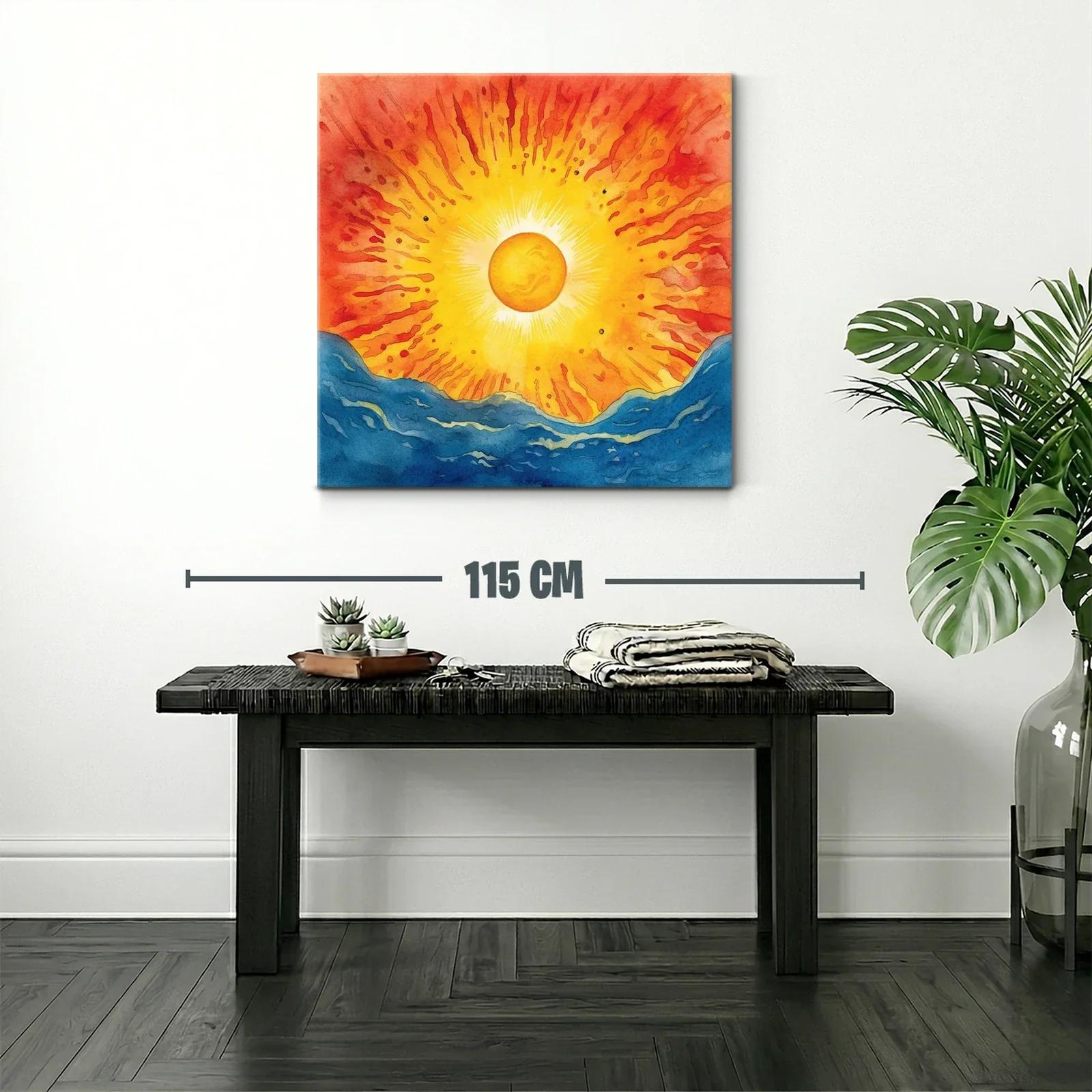 Explosión de luz solar sobre montañas azules vibrantes — miniatura 2